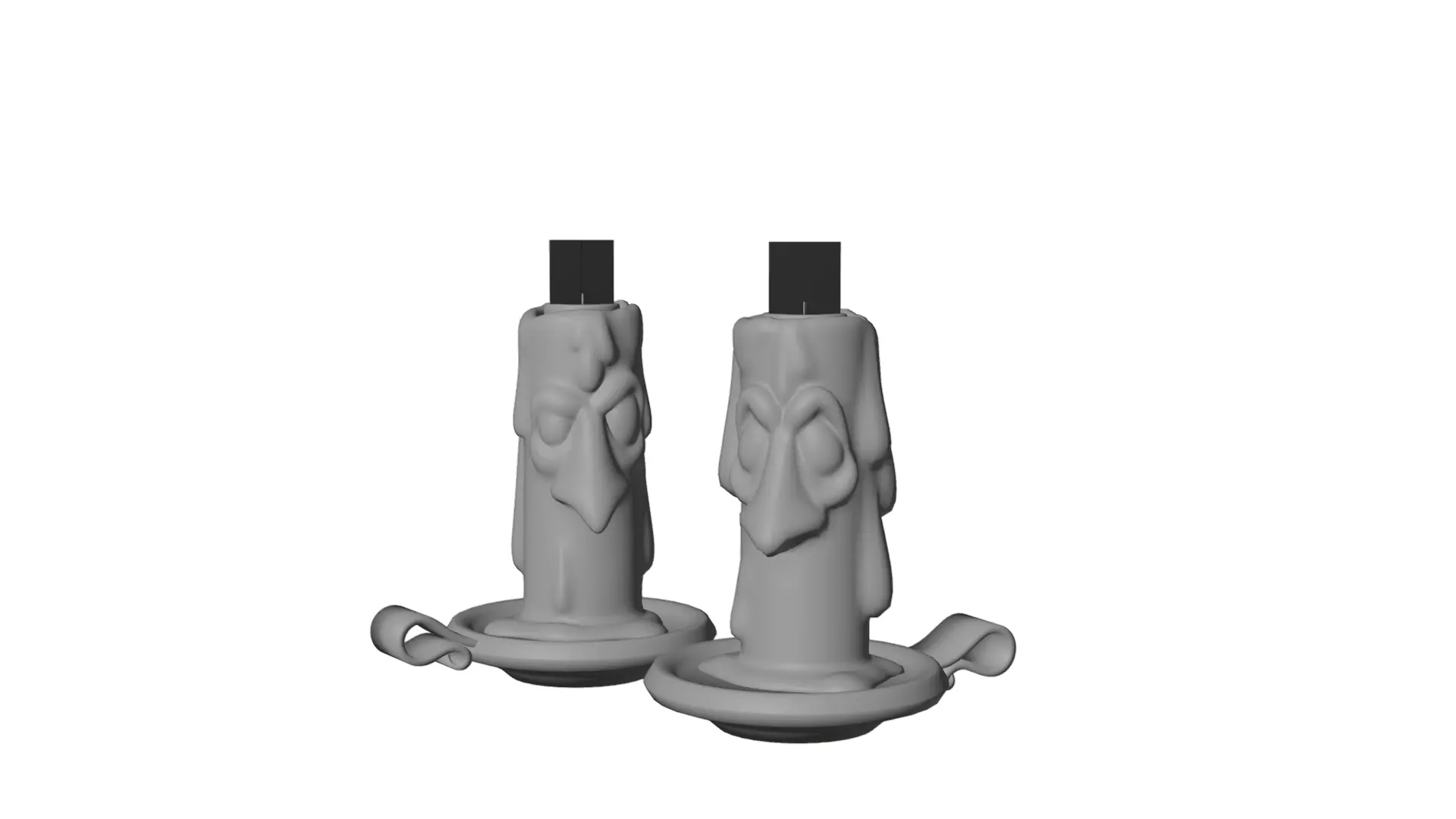 Stylized Halloween Candles Low-poly 3D model_2