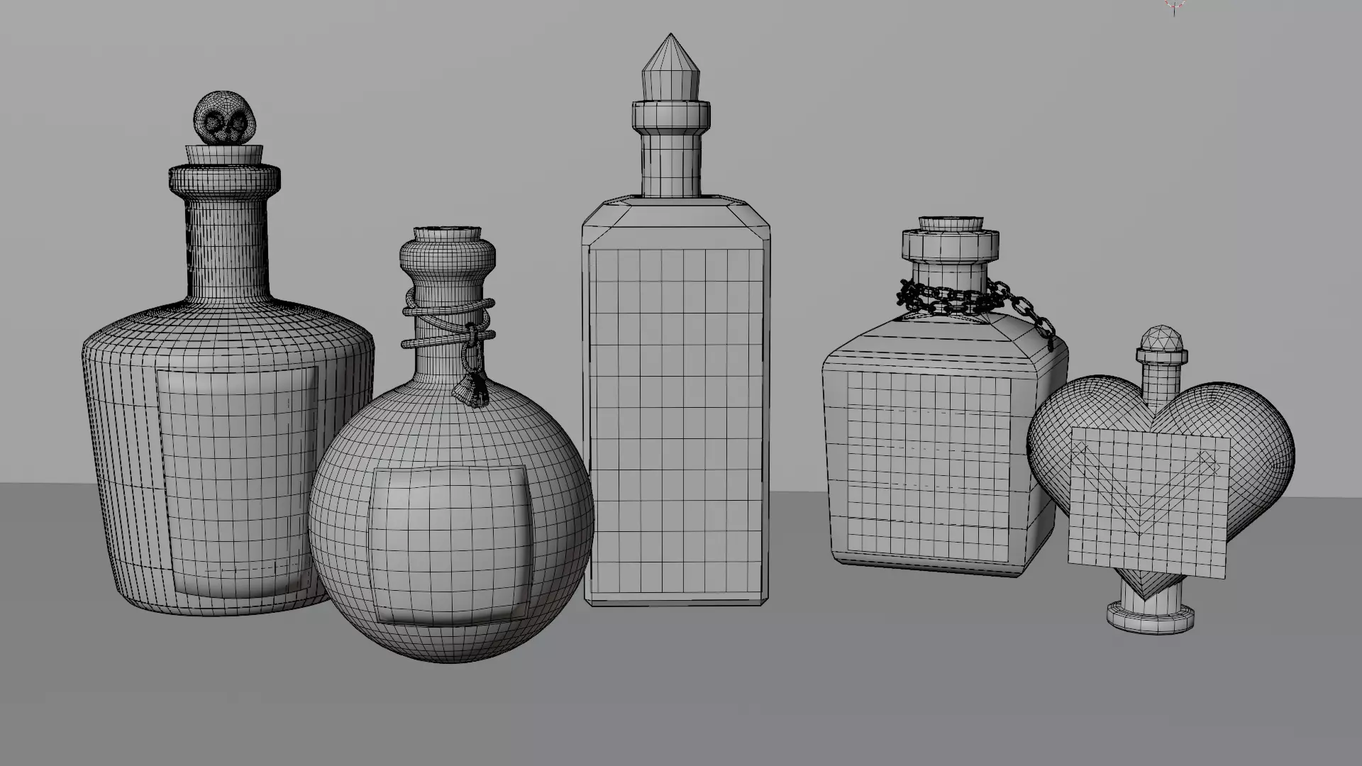 Witchy Potion Bottle Pack - Halloween Magic Set 3D model_10