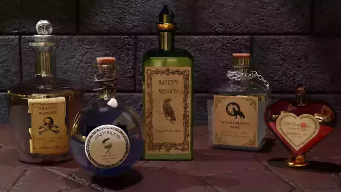Witchy Potion Bottle Pack - Halloween Magic Set