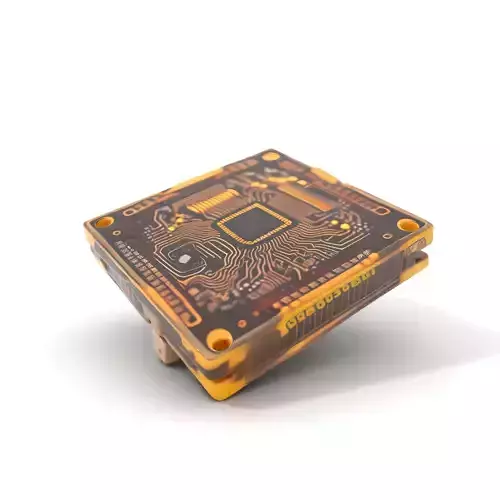 Golden Circuit Chip model pack Low-poly 3D model