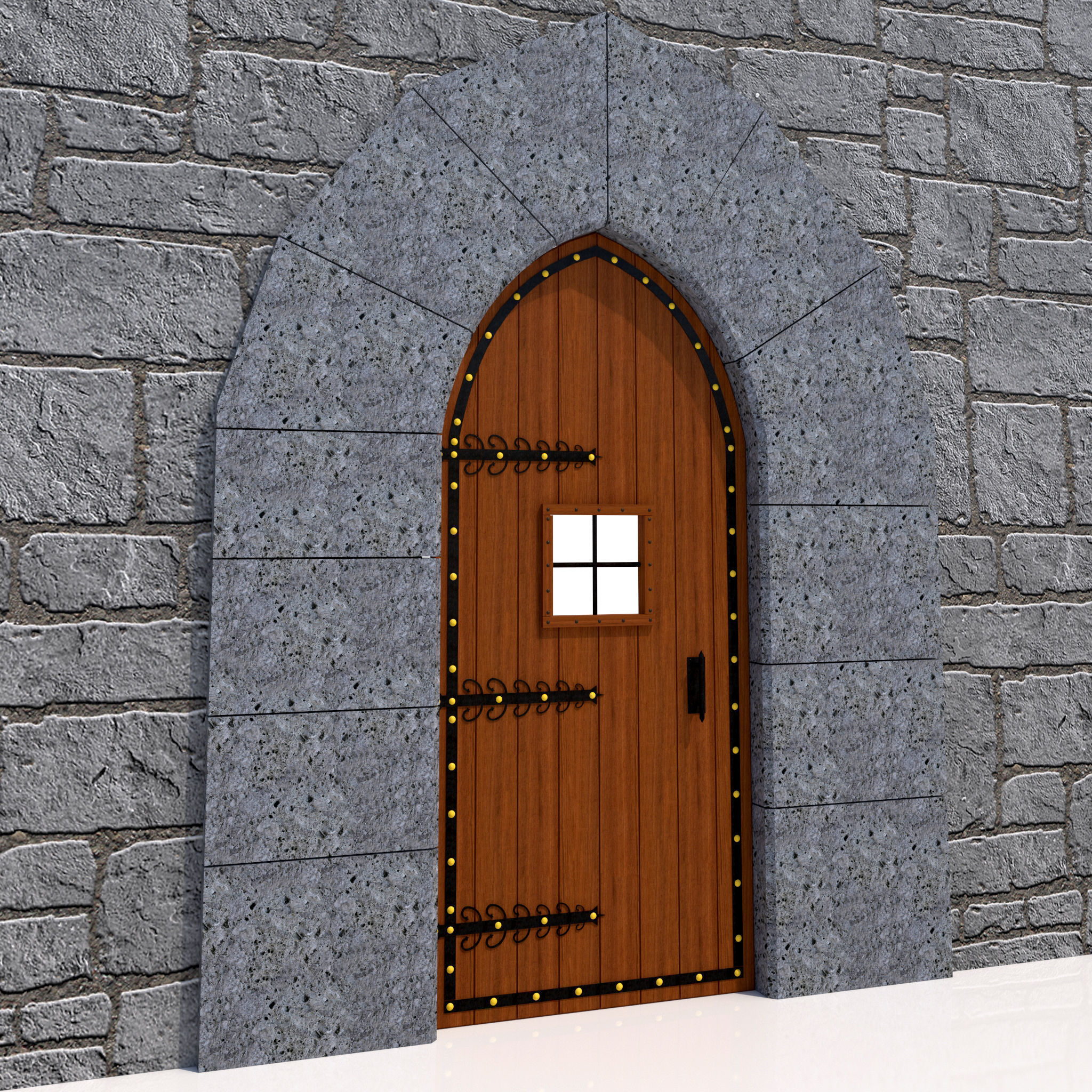 Medieval Door-01 3D model_1