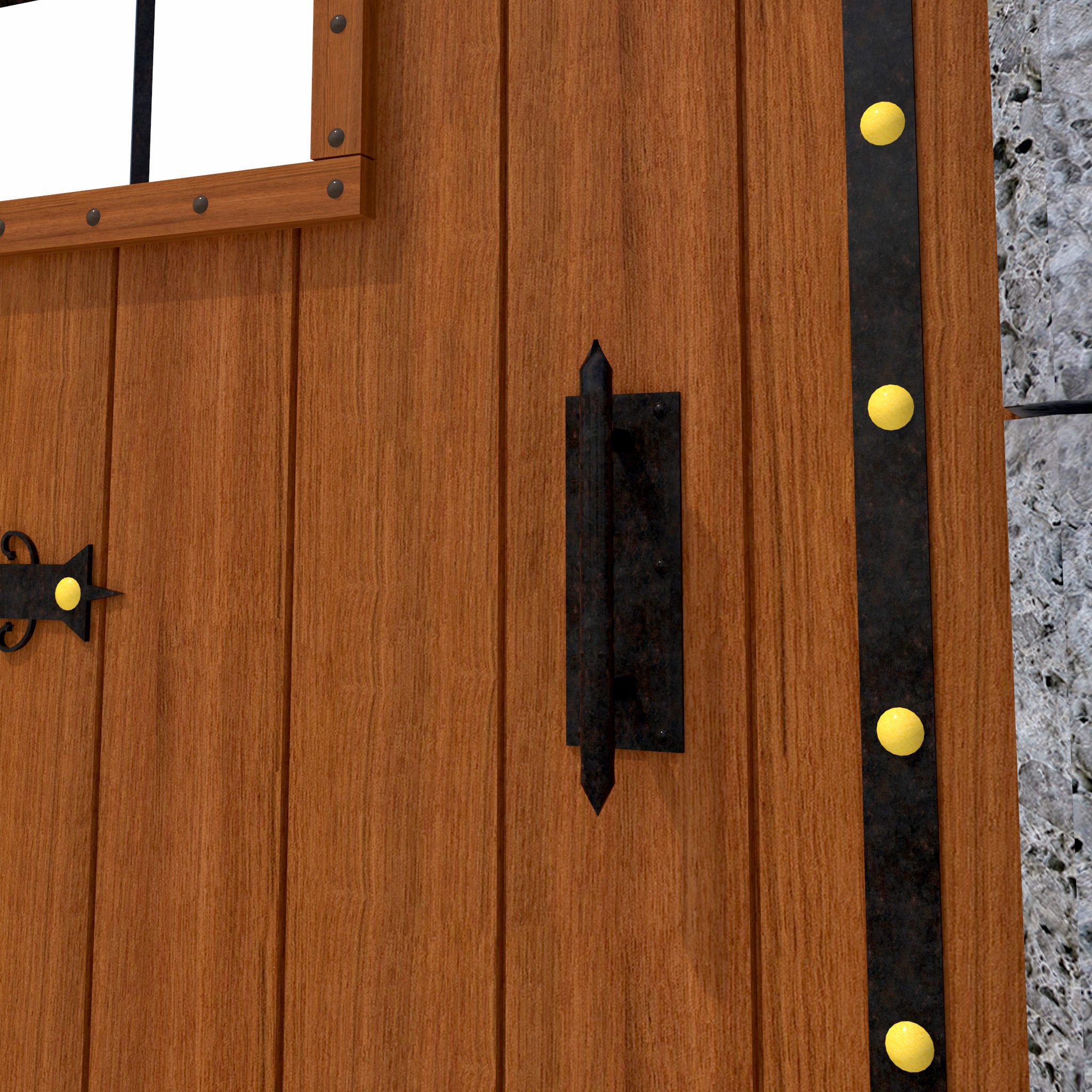 Medieval Door-01 3D model_5