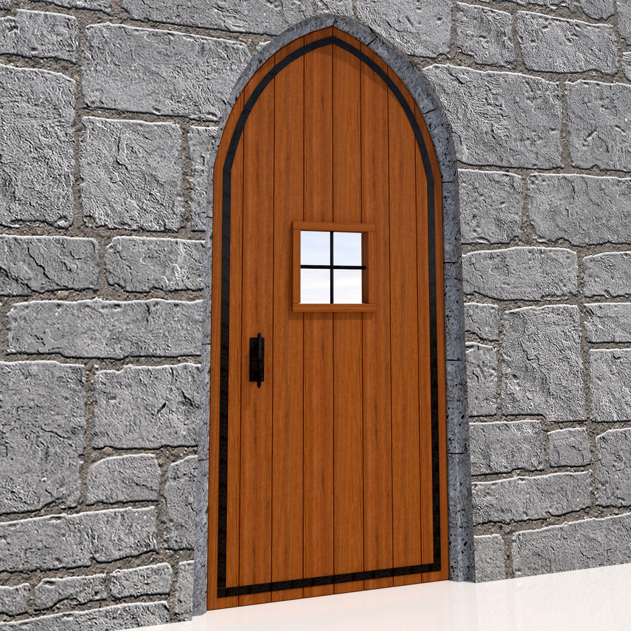 Medieval Door-01 3D model_4