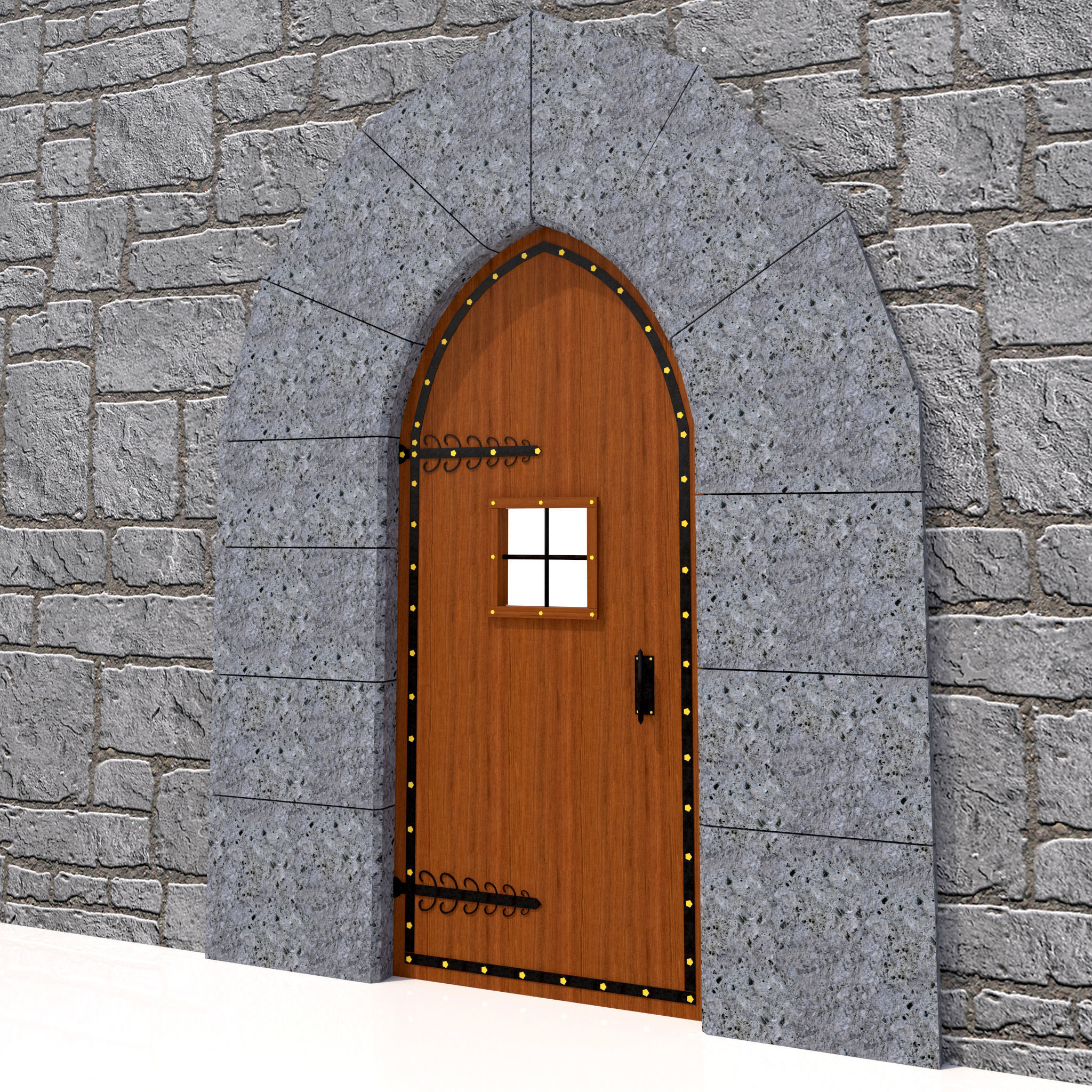 Medieval Door-01 3D model_6