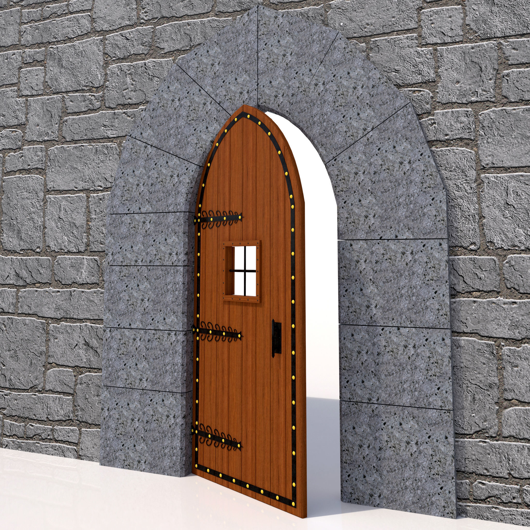 Medieval Door-01 3D model_3