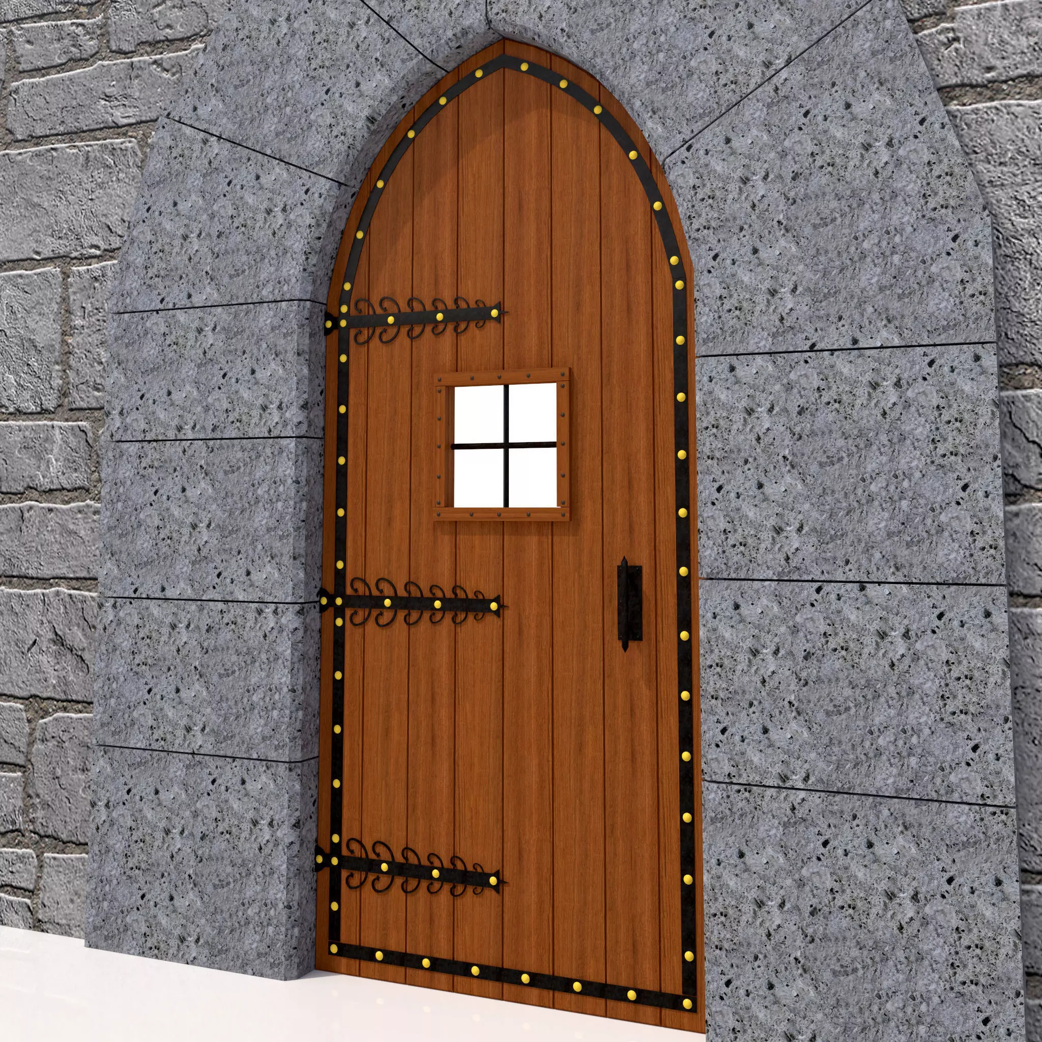Medieval Door-01 3D model_0