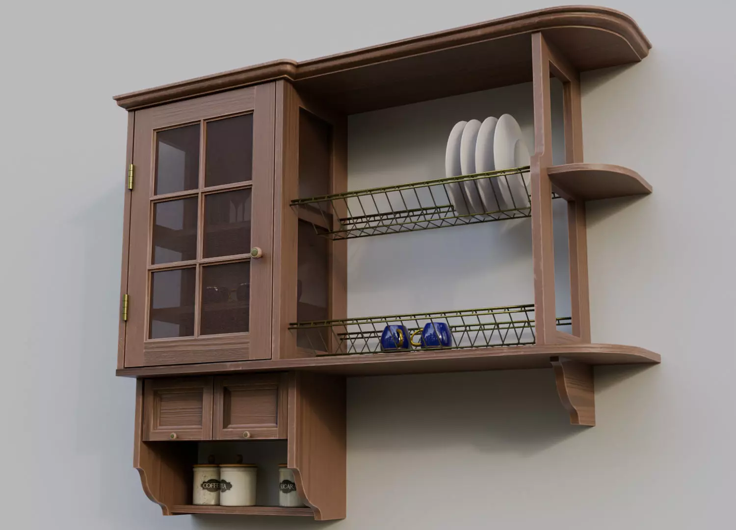 Dish drying rack Low-poly 3D model