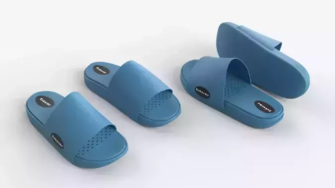 Unisex Blue Slide Sandals