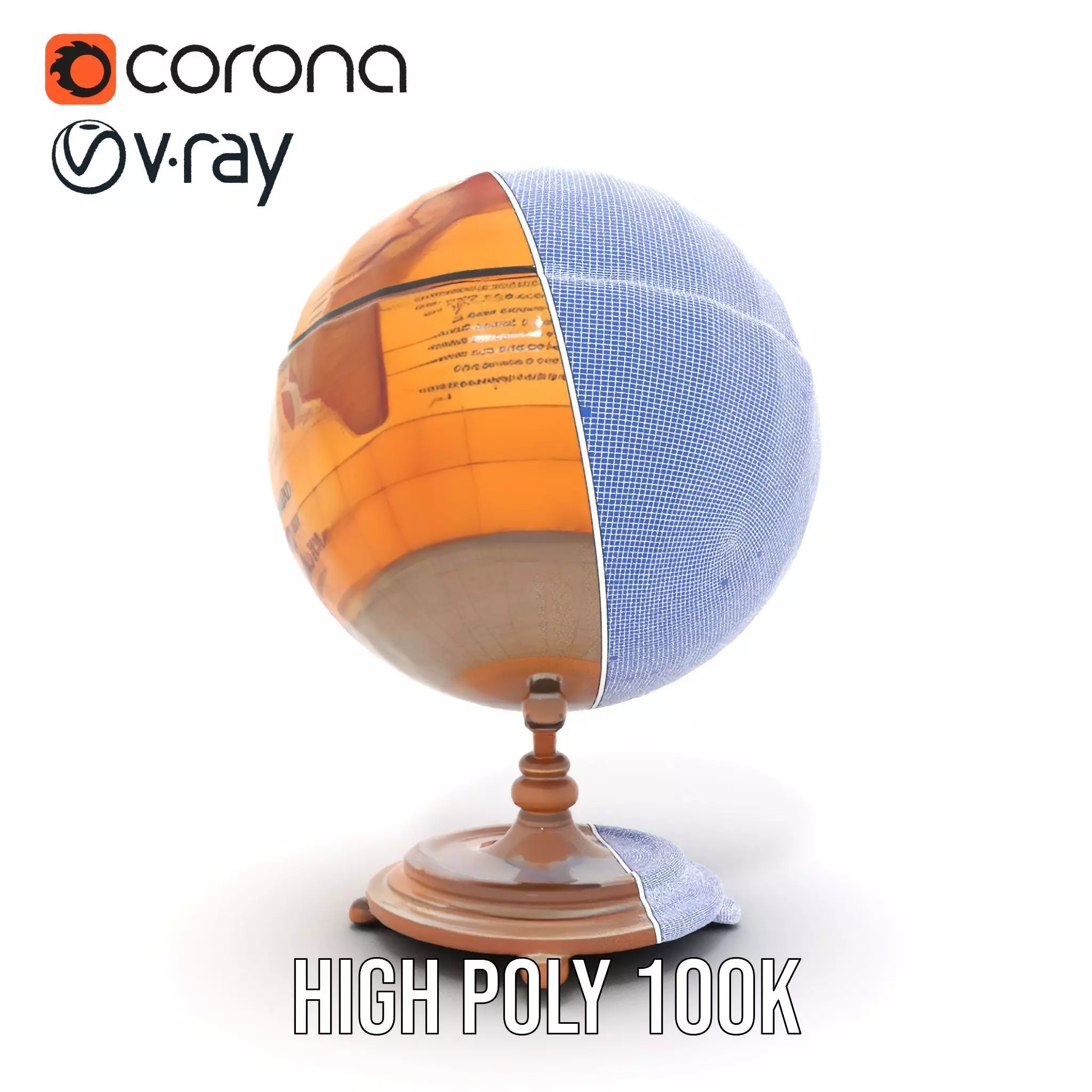 Vintage Globe model pack Low-poly 3D model_34