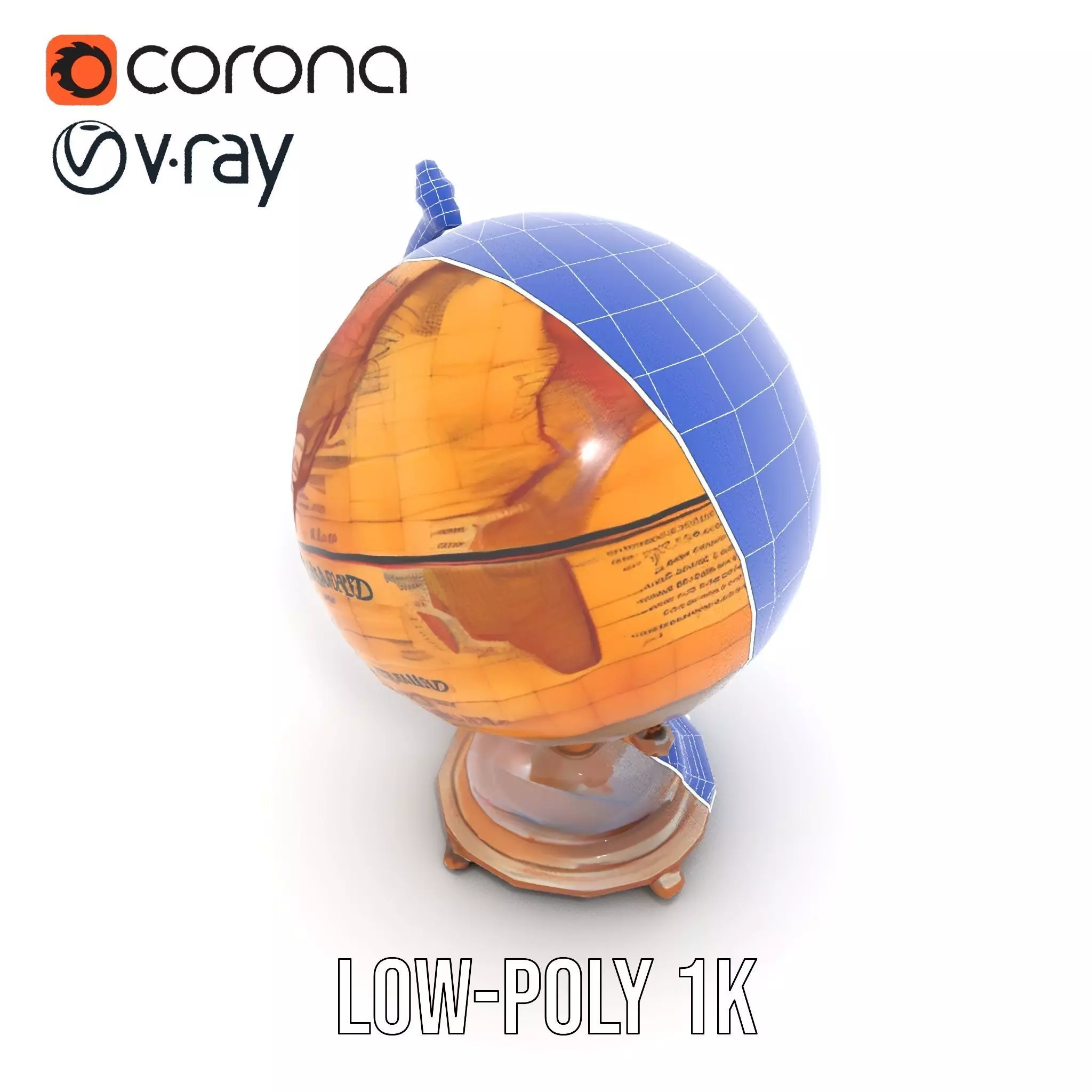 Vintage Globe model pack Low-poly 3D model_28