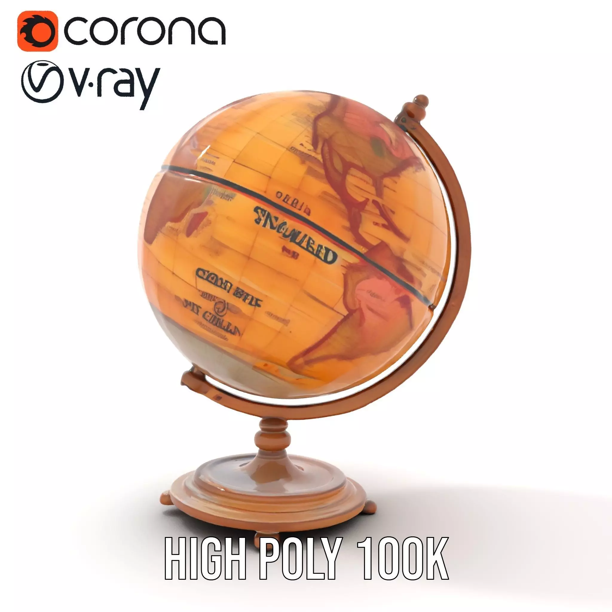 Vintage Globe model pack Low-poly 3D model_21