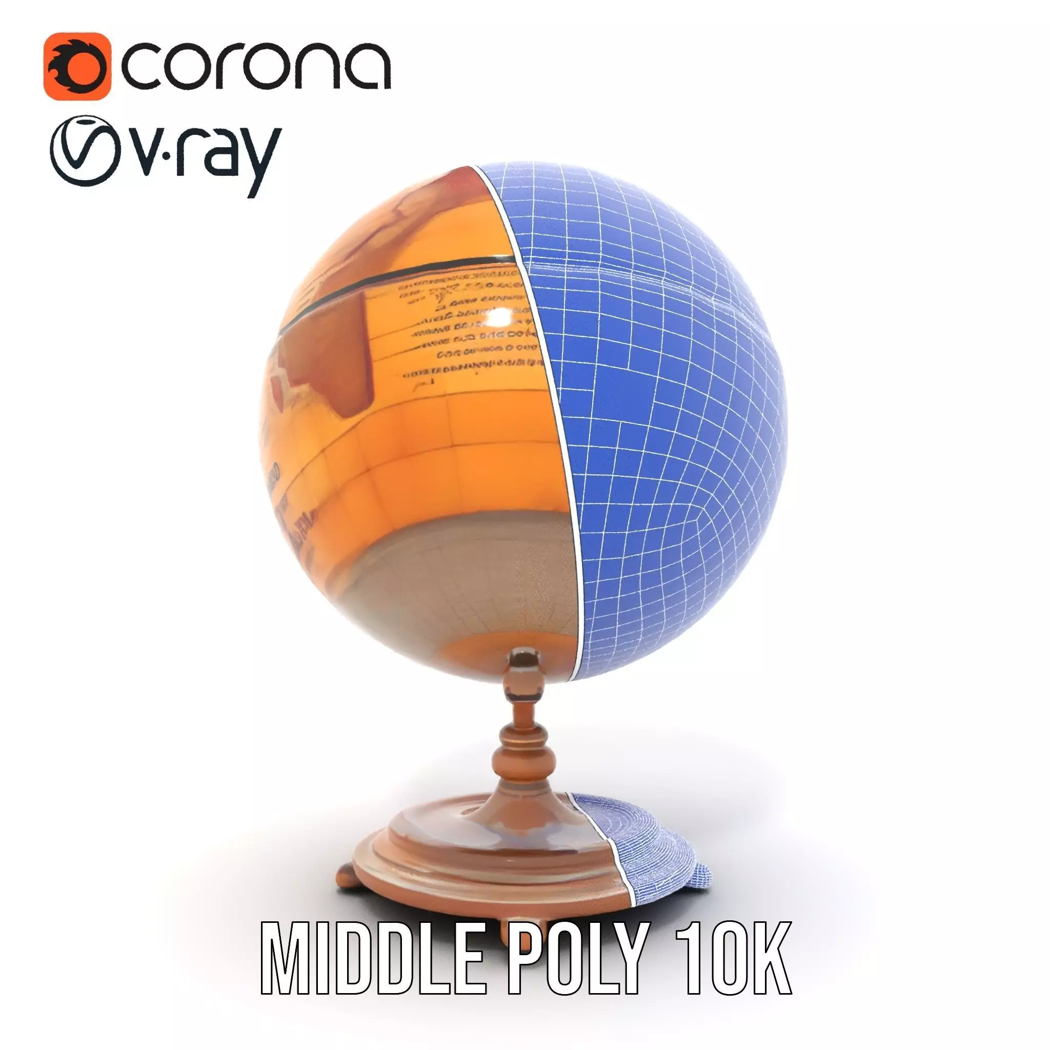 Vintage Globe model pack Low-poly 3D model_30