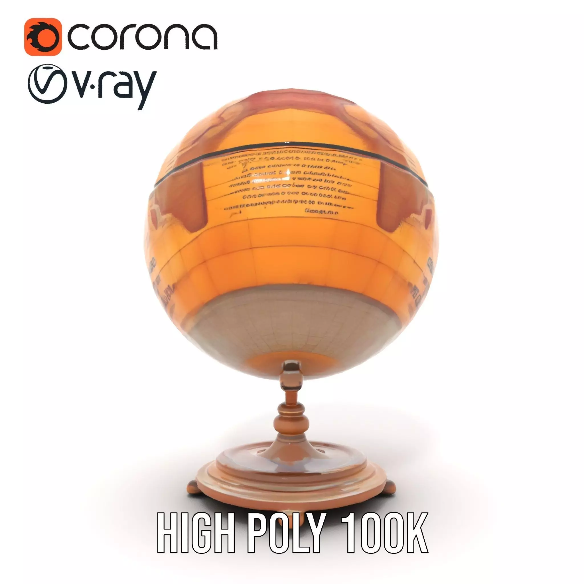 Vintage Globe model pack Low-poly 3D model_29
