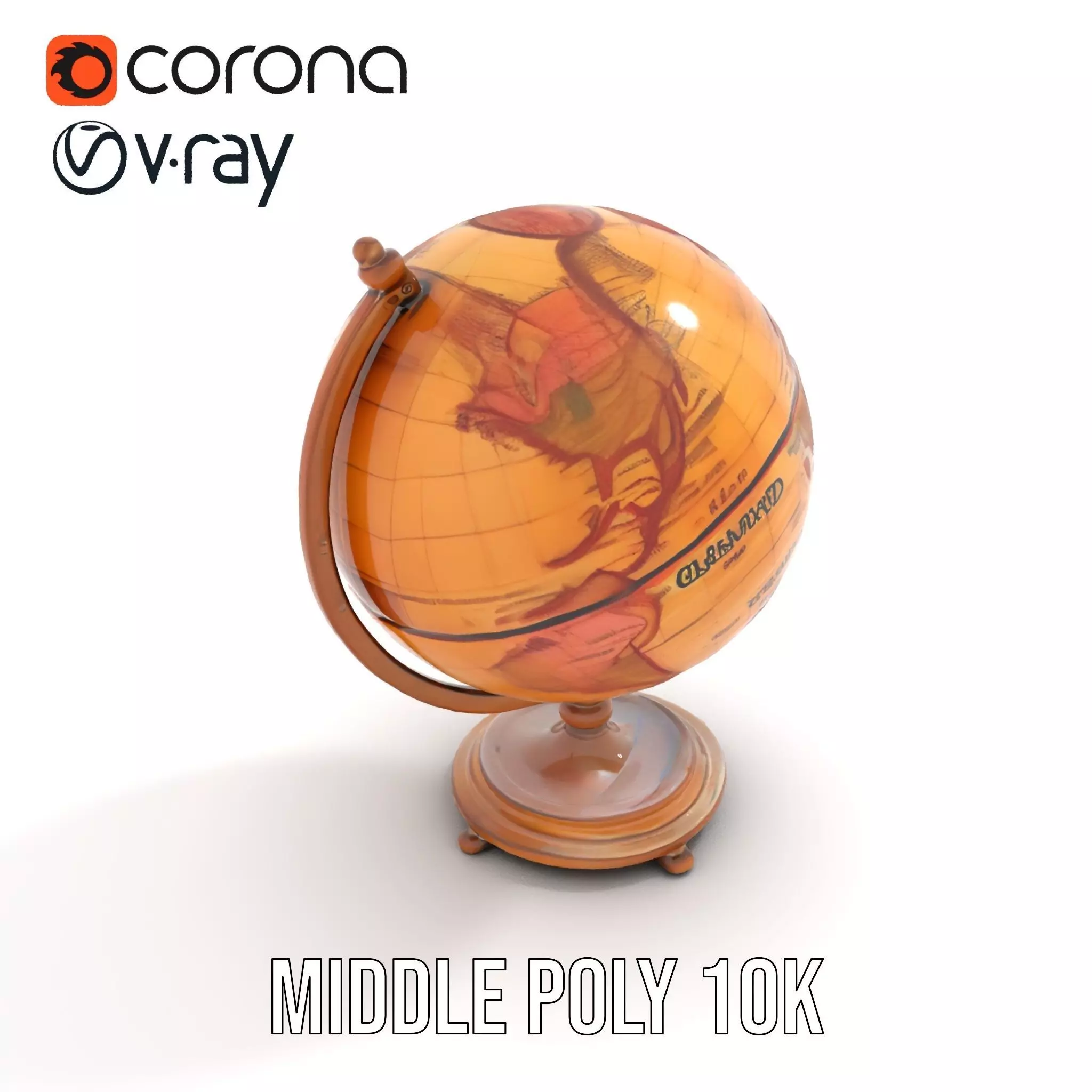 Vintage Globe model pack Low-poly 3D model_14