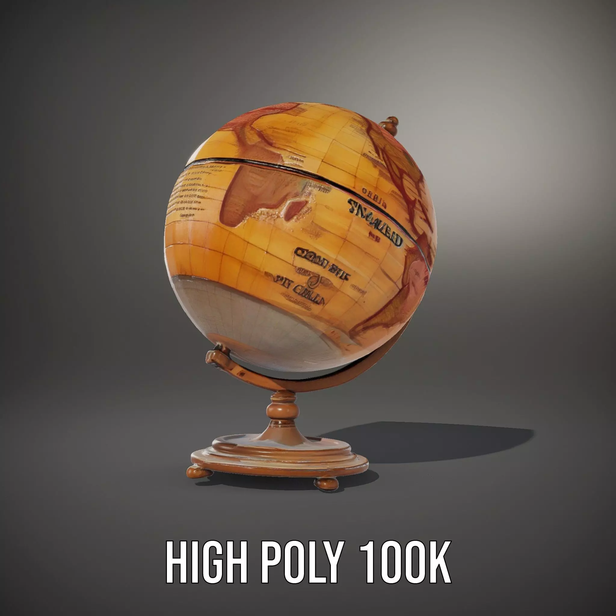 Vintage Globe model pack Low-poly 3D model_9