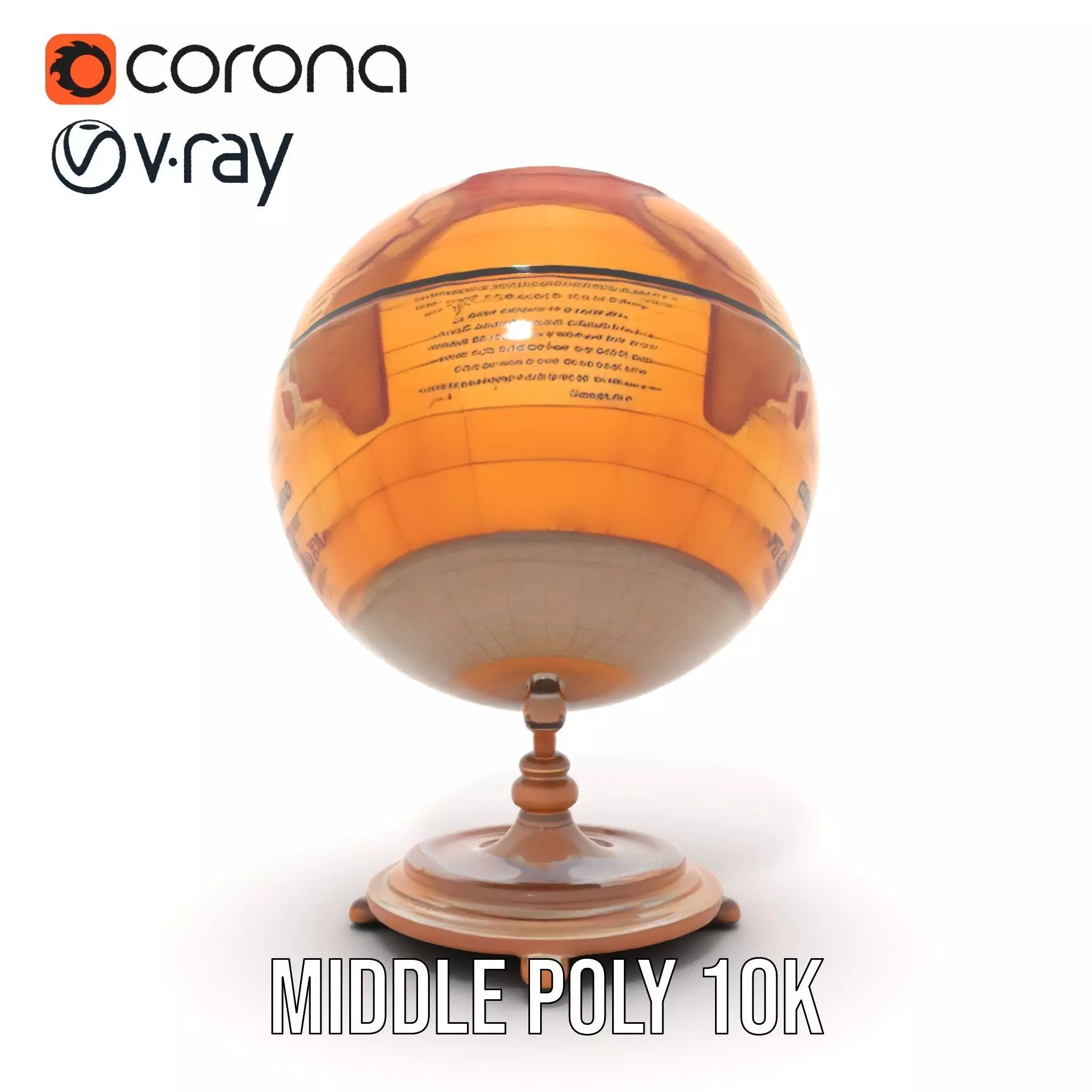 Vintage Globe model pack Low-poly 3D model_17