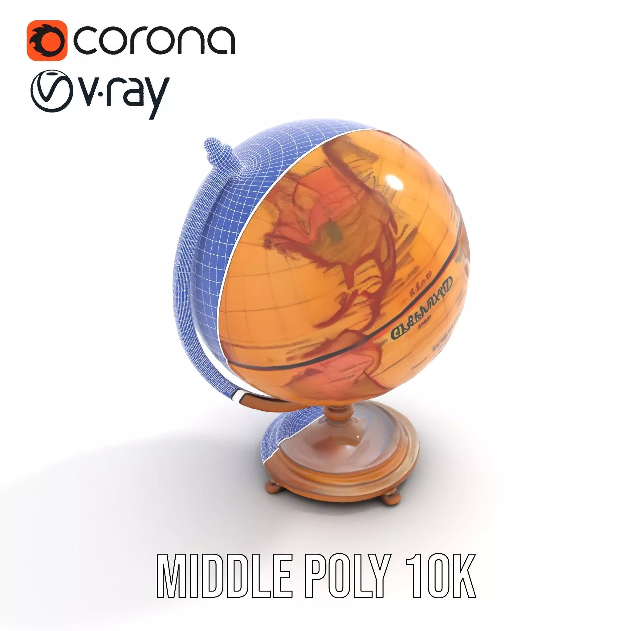 Vintage Globe model pack Low-poly 3D model_27