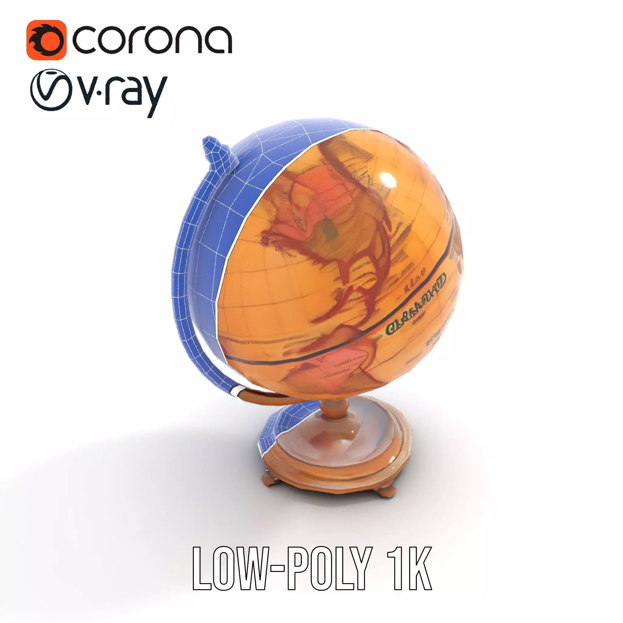 Vintage Globe model pack Low-poly 3D model_23