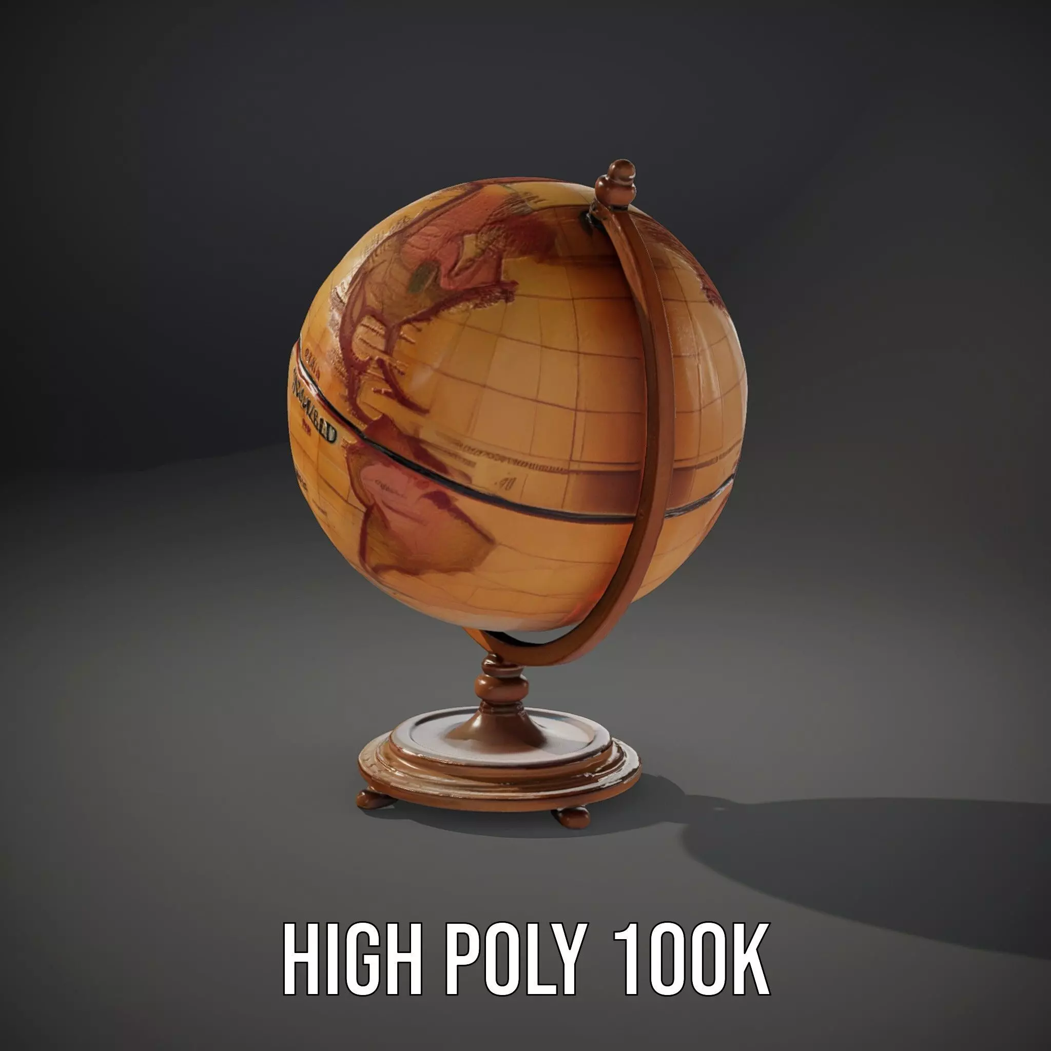 Vintage Globe model pack Low-poly 3D model_11