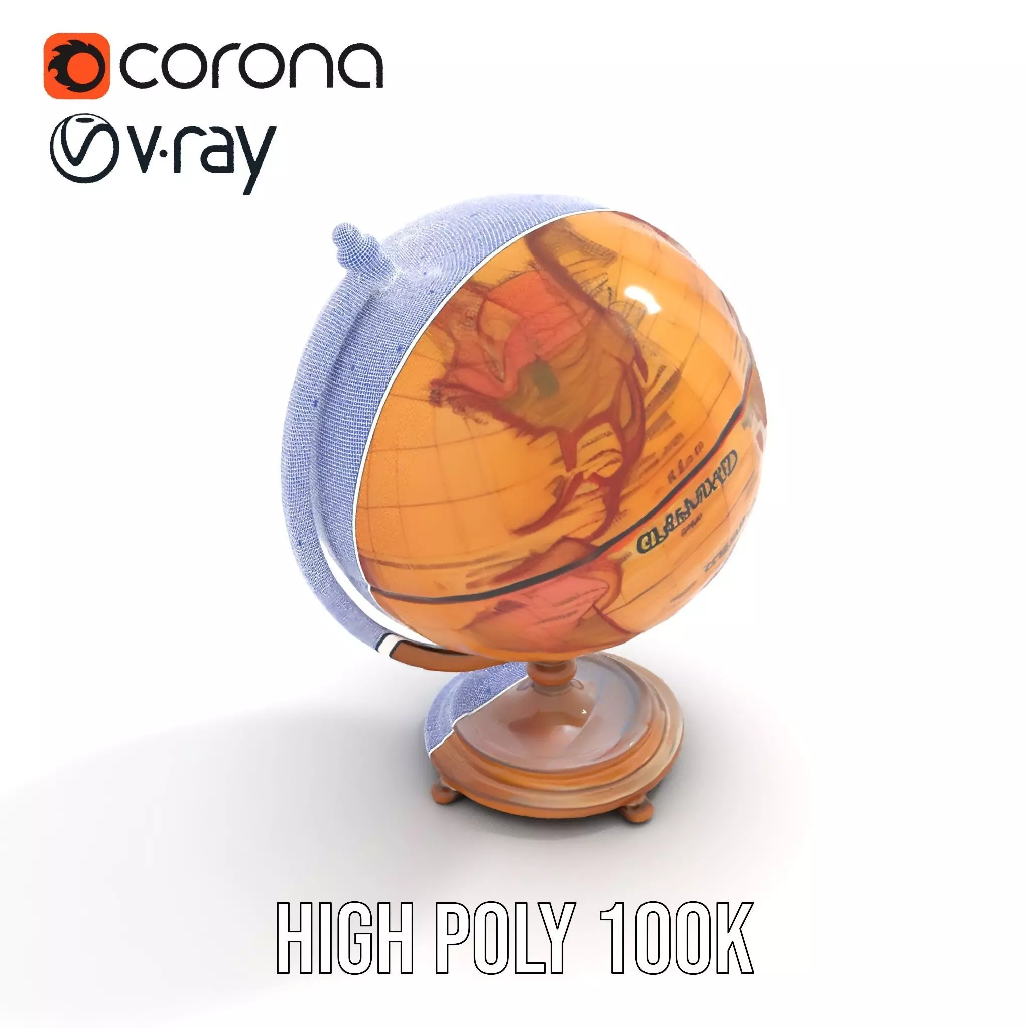 Vintage Globe model pack Low-poly 3D model_32