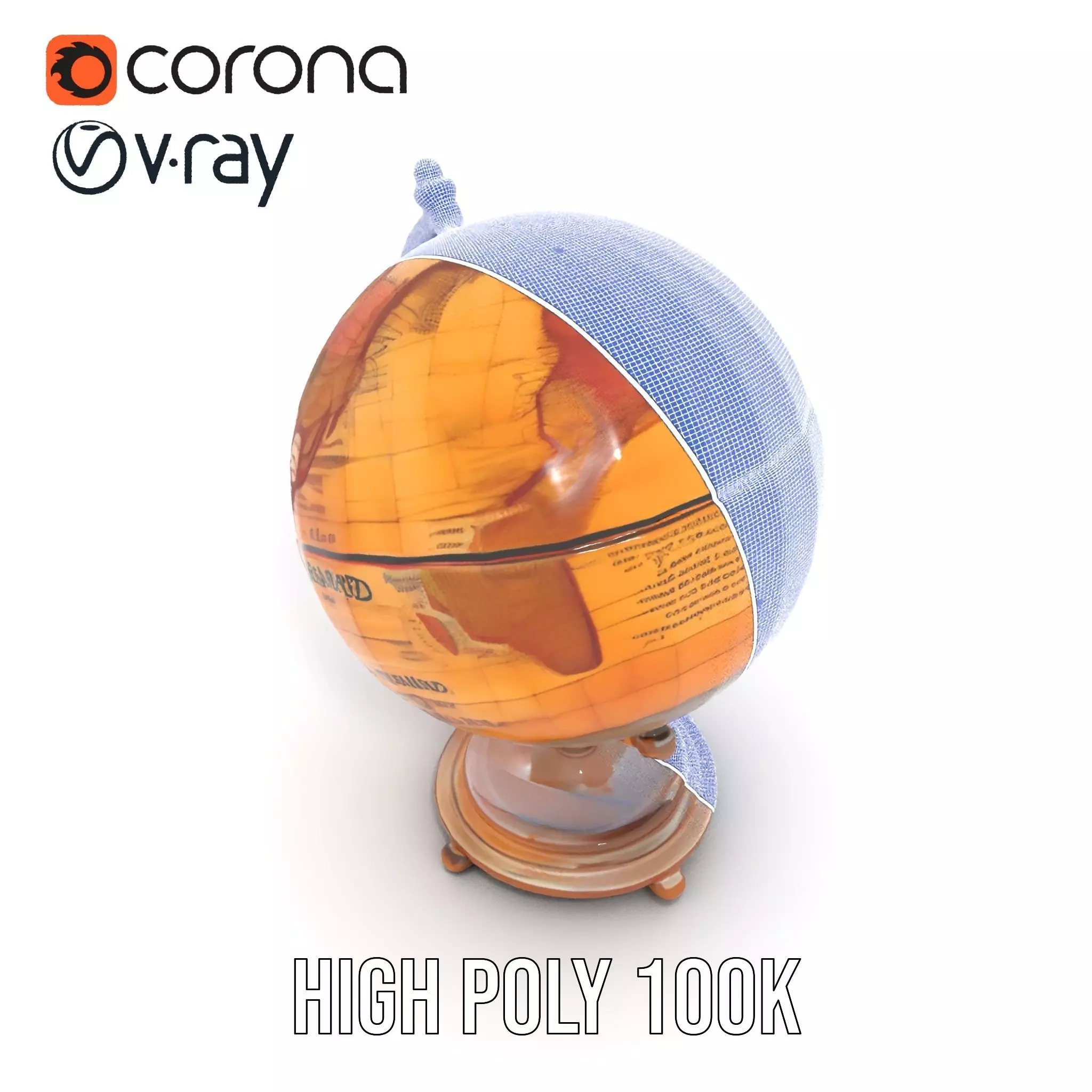 Vintage Globe model pack Low-poly 3D model_35