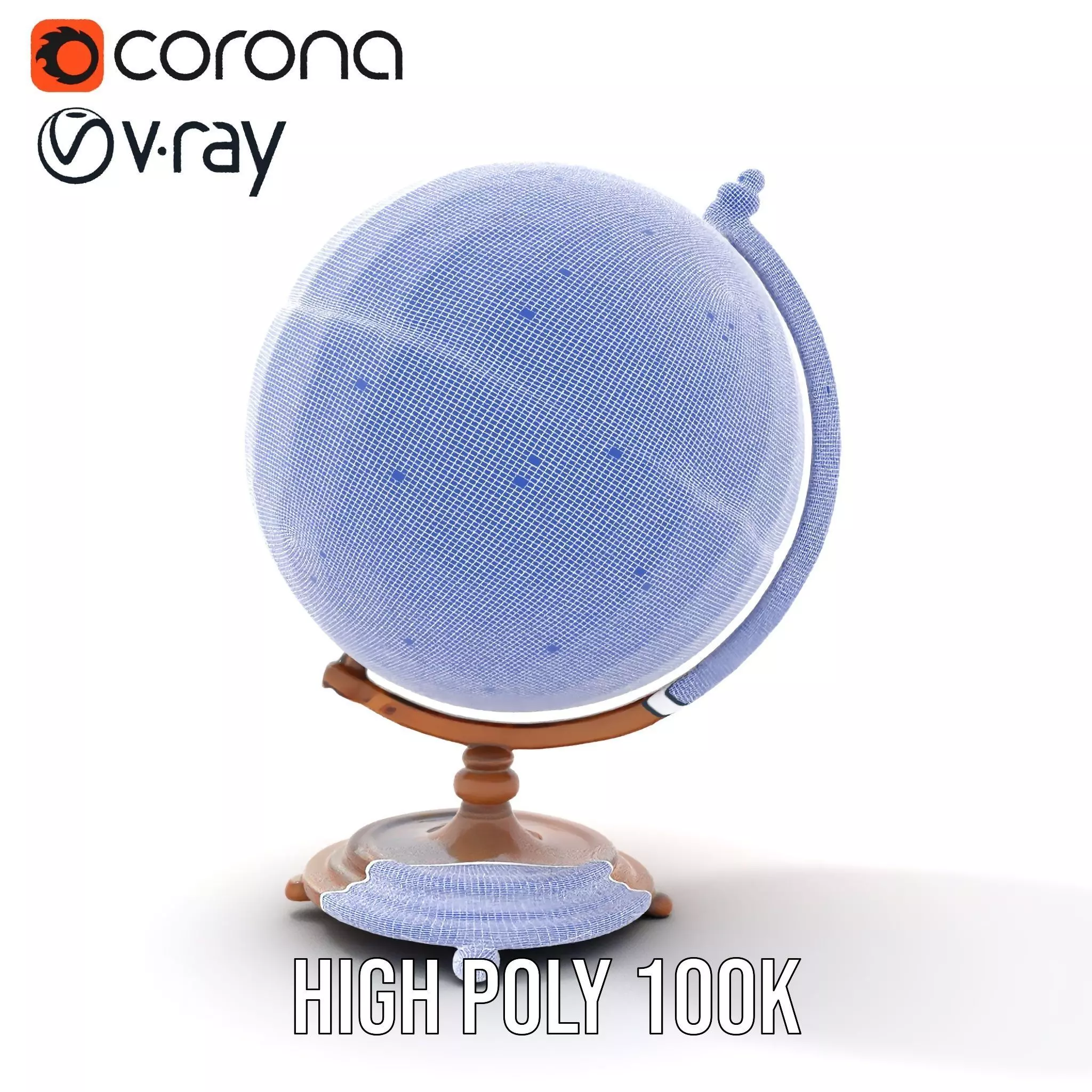 Vintage Globe model pack Low-poly 3D model_33