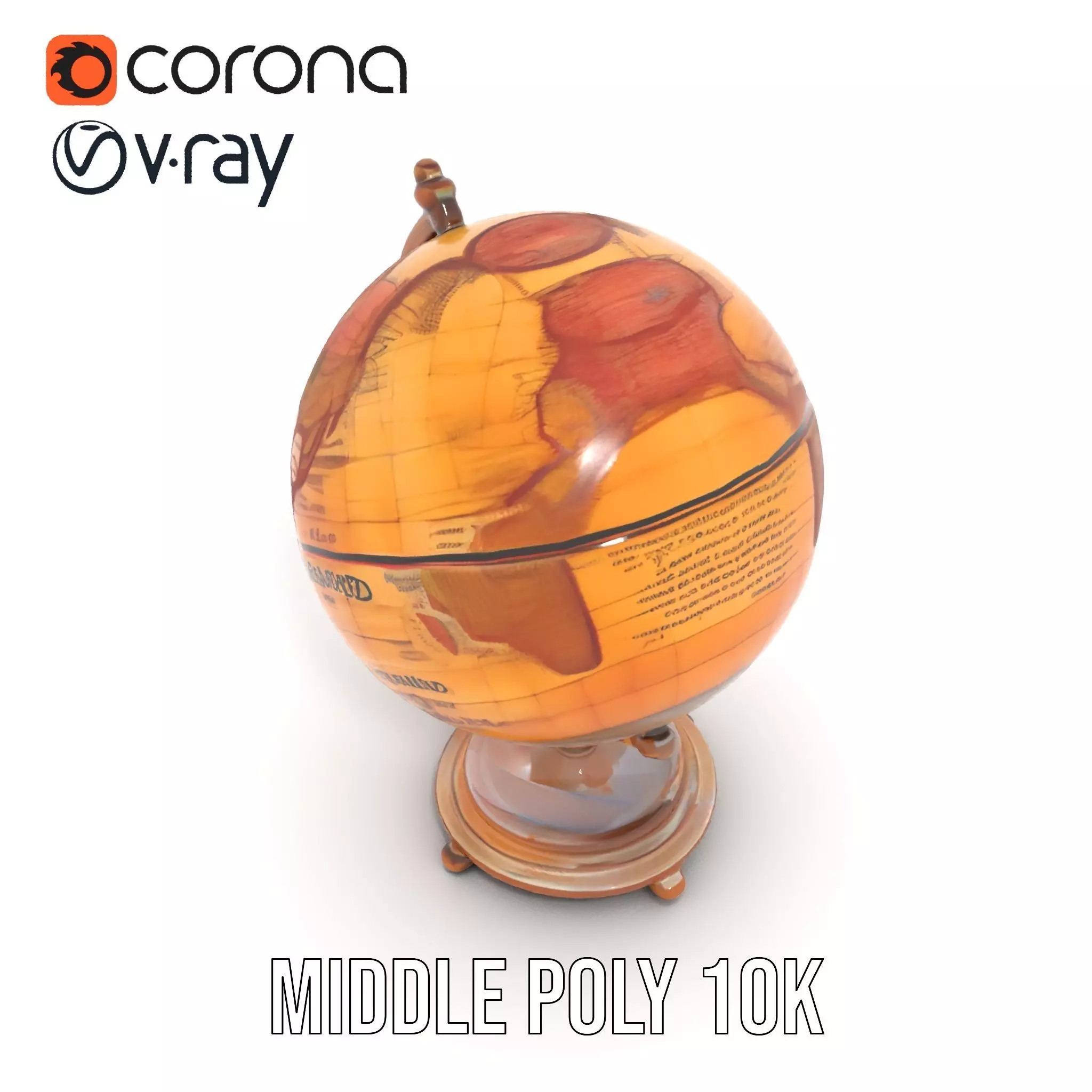 Vintage Globe model pack Low-poly 3D model_6