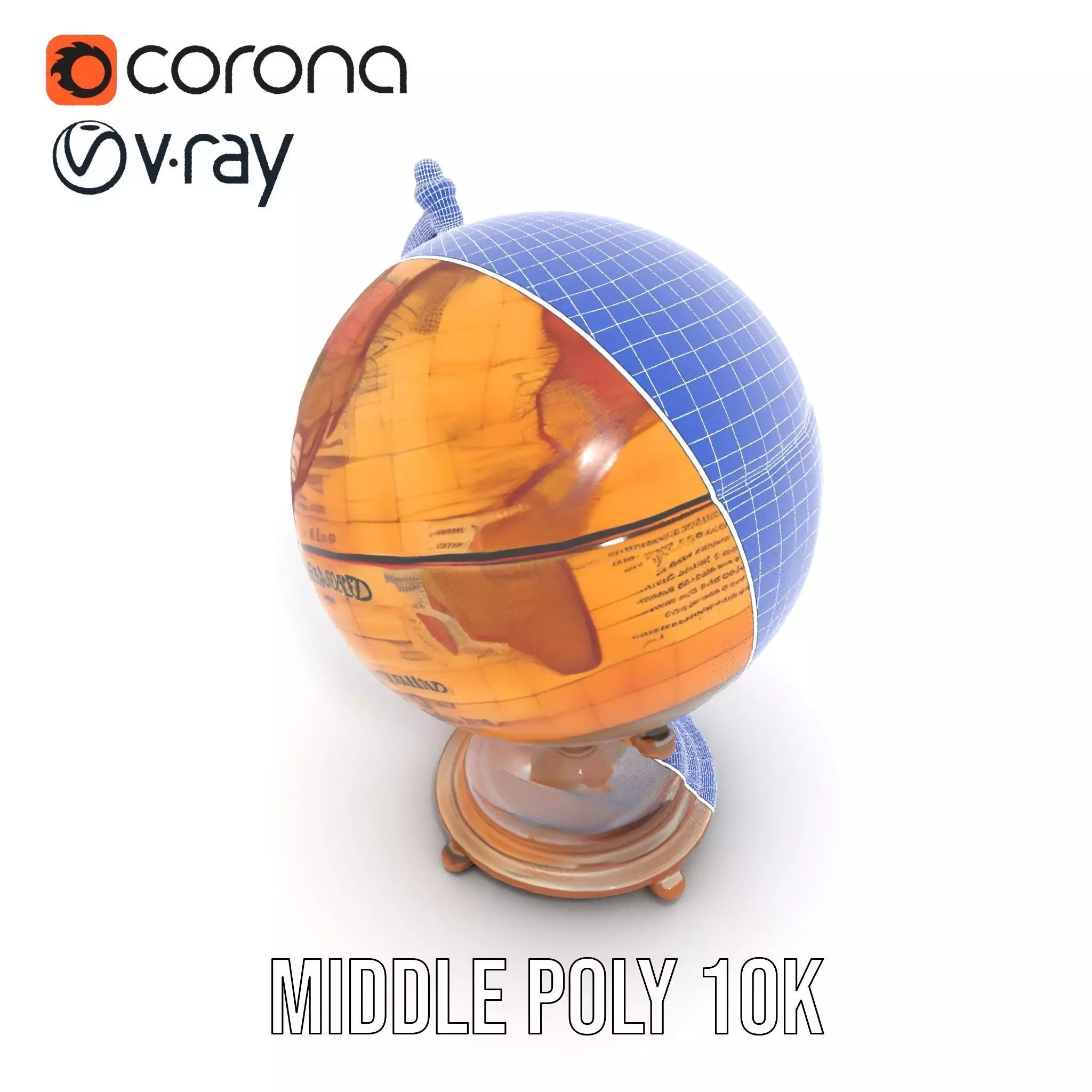 Vintage Globe model pack Low-poly 3D model_19