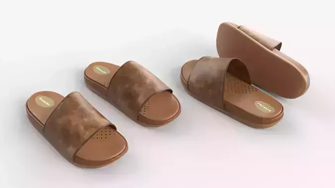 Unisex Brown Slide Sandals