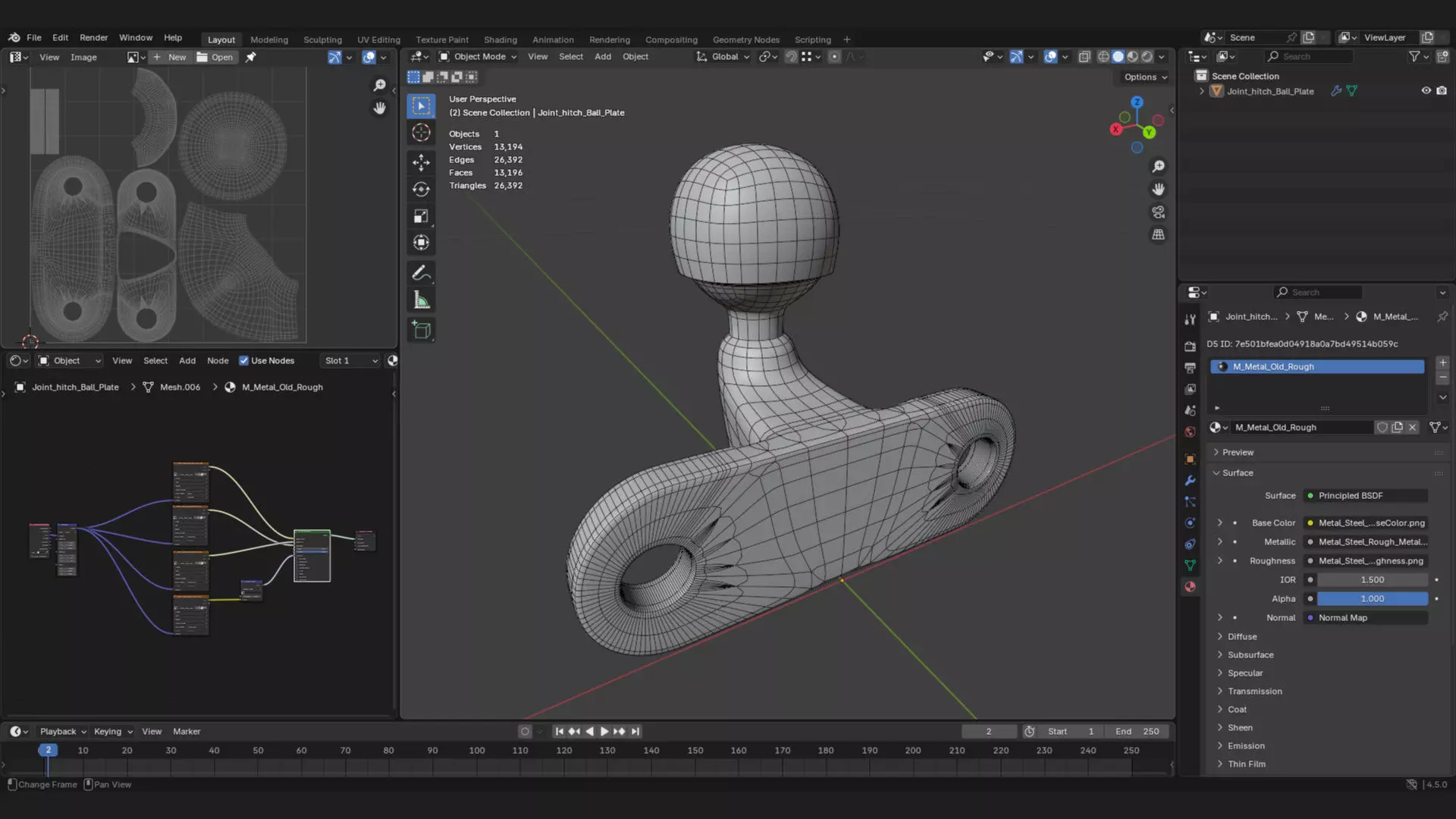 Heavy Duty Vehicle joint tow hitch ball plate 3d model 3D model_3