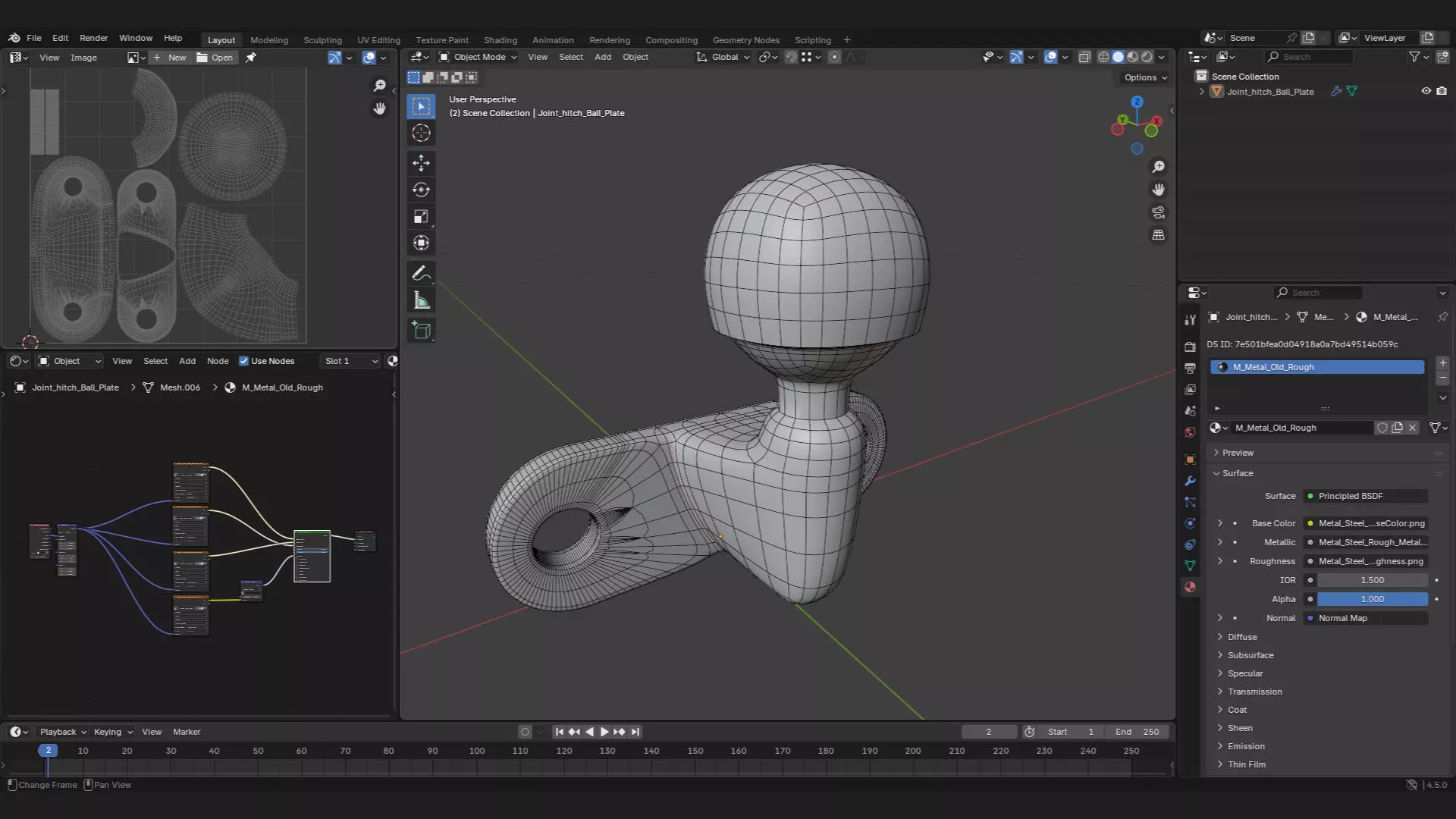 Heavy Duty Vehicle joint tow hitch ball plate 3d model 3D model_2
