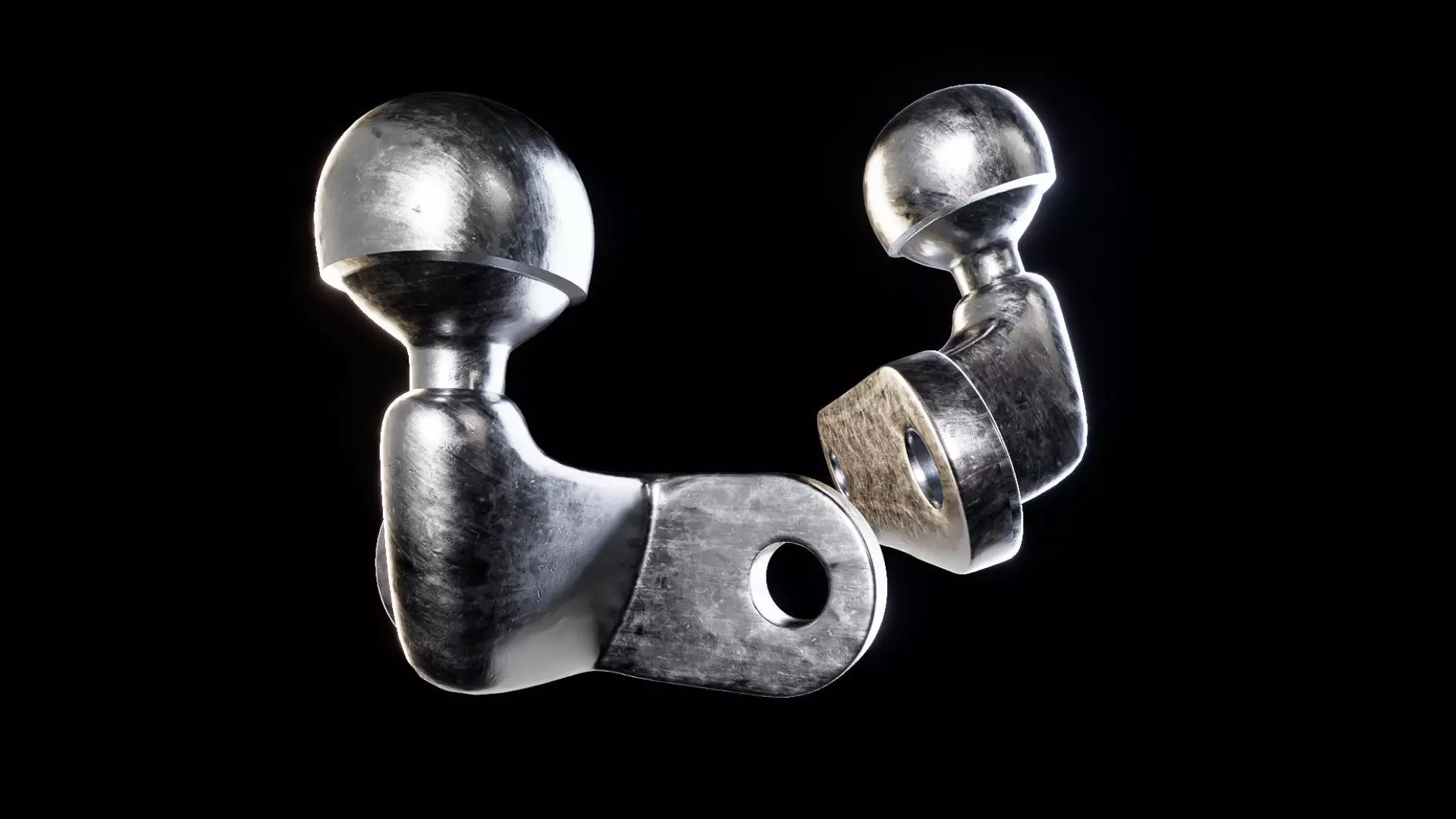 Heavy Duty Vehicle joint tow hitch ball plate 3d model 3D model_0