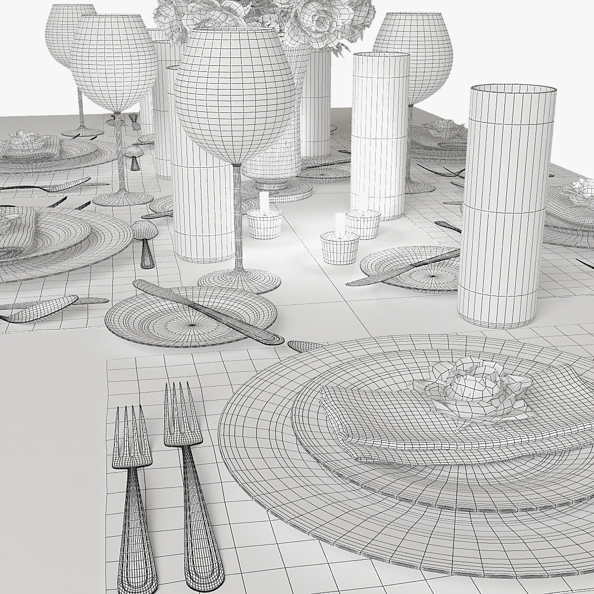 Table setting 01 3D model_2