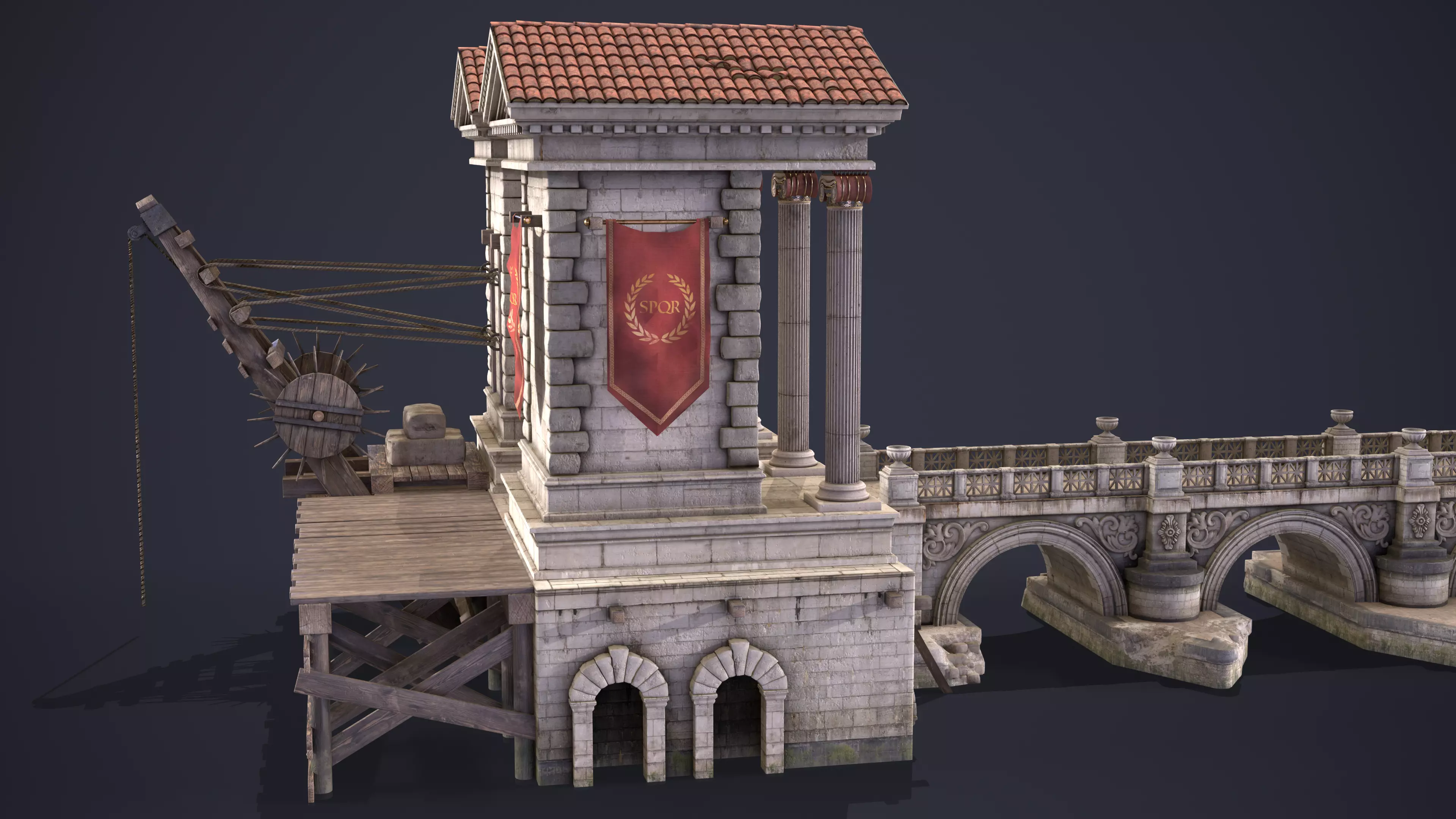 Port Ancient Rome 3D model_7