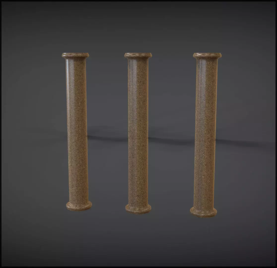 Column three pillars 3D model_0