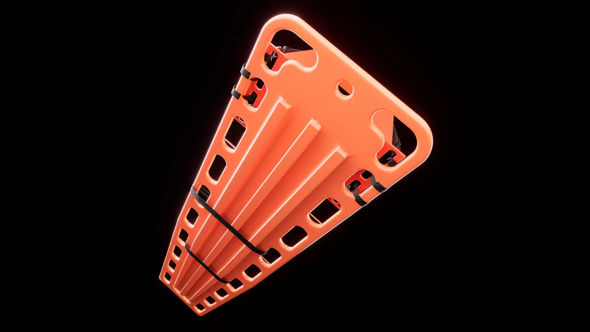 portable spine board stretcher with head stabalizer 3d model 3D model_4