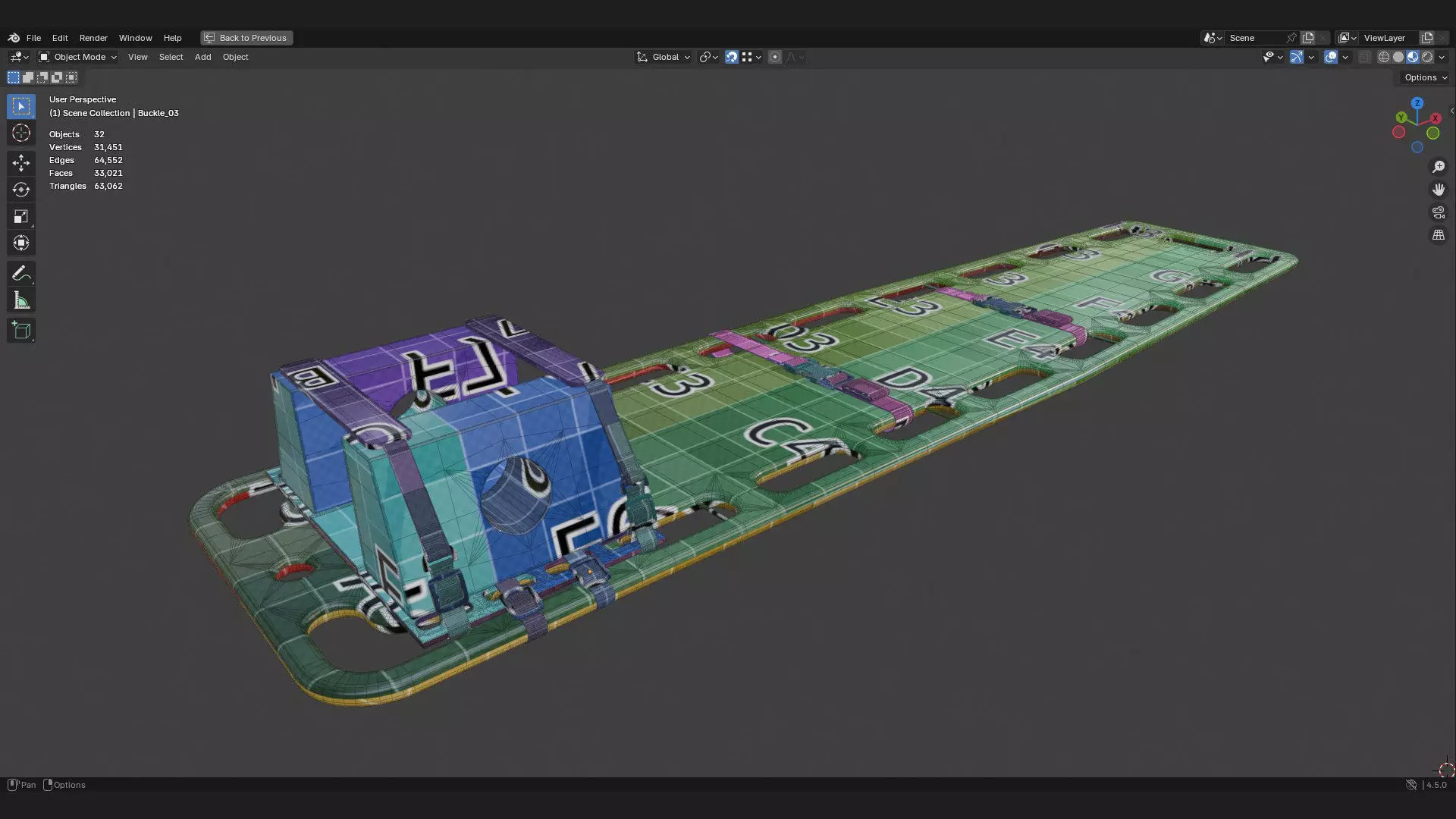portable spine board stretcher with head stabalizer 3d model 3D model_10