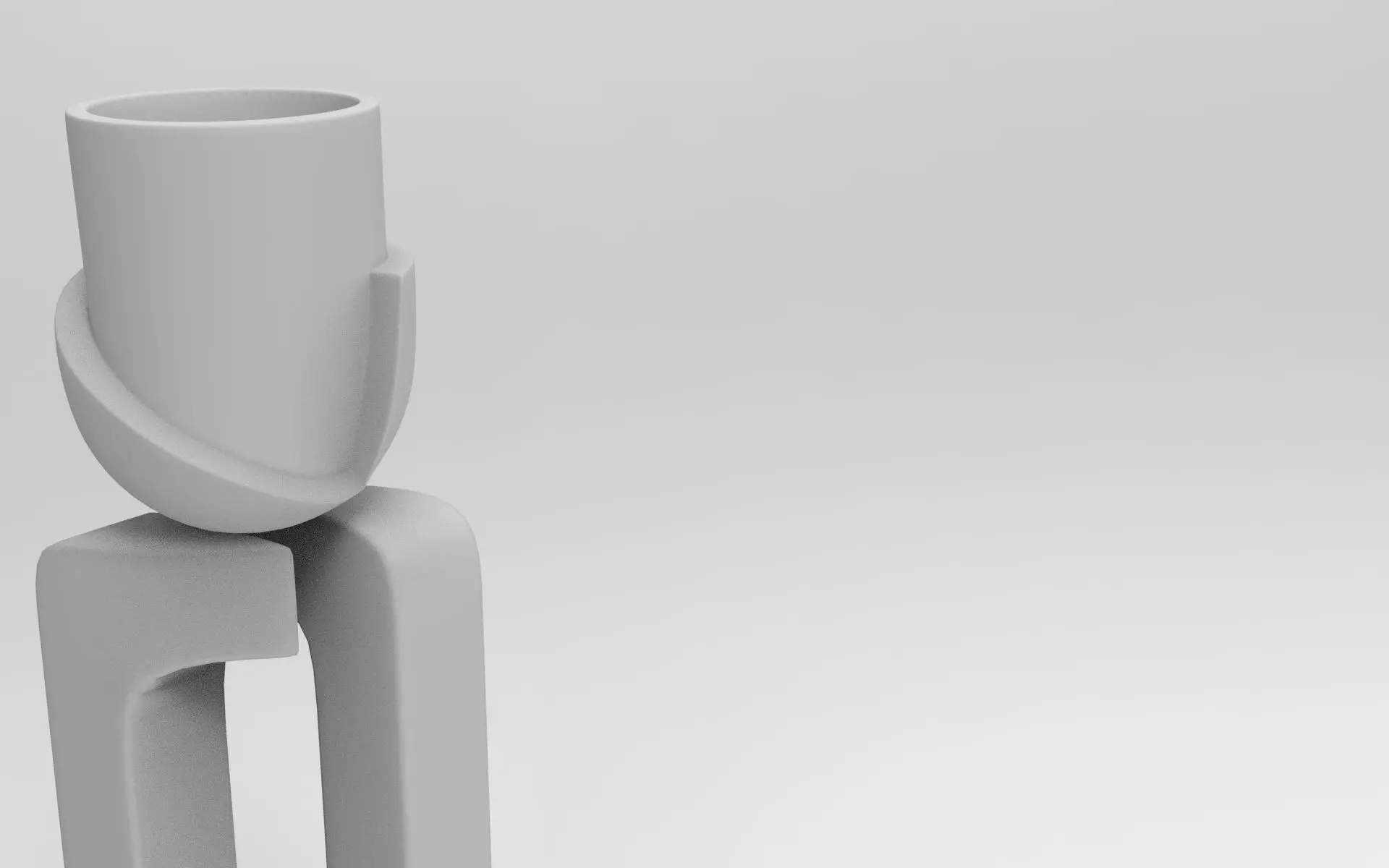 Pikka Plant Pot Low-poly 3D model_8