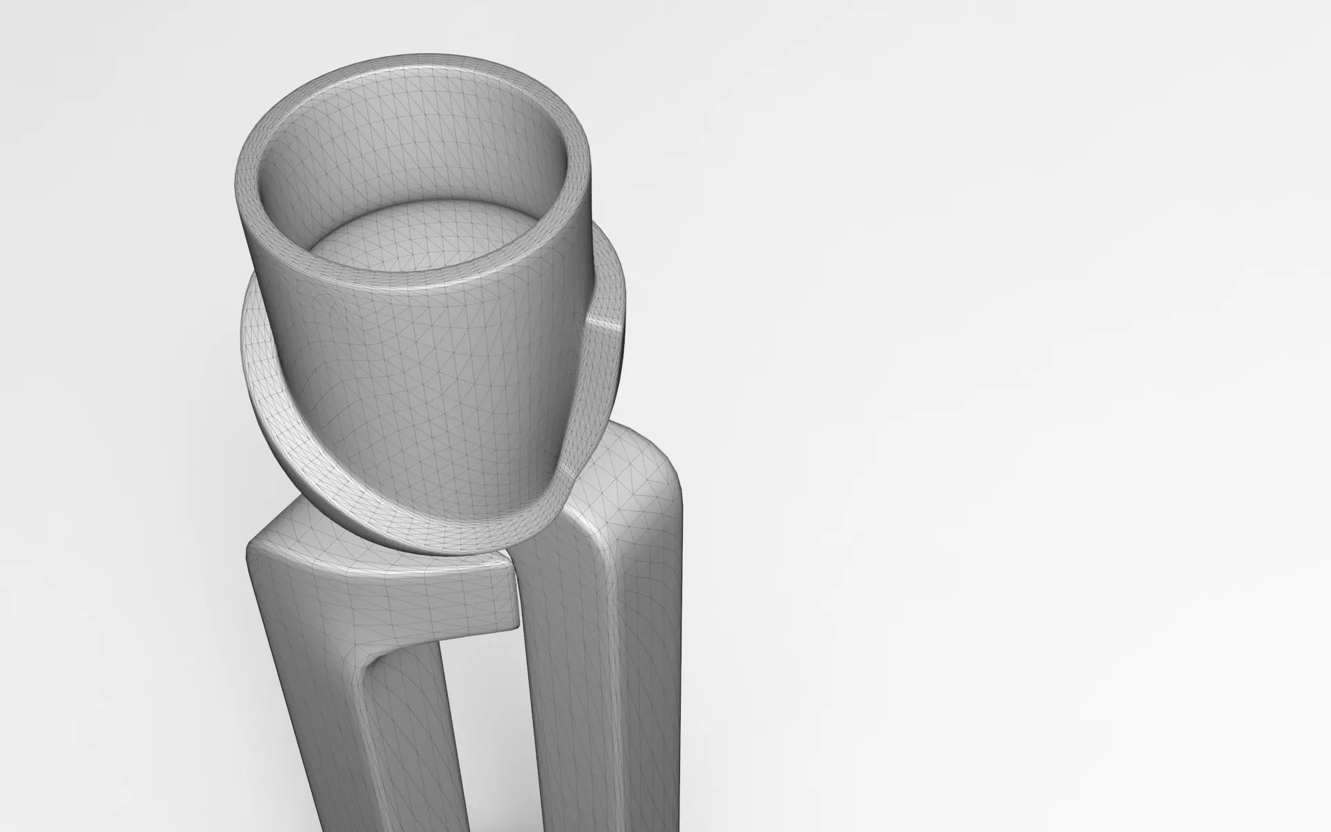 Pikka Plant Pot Low-poly 3D model_6