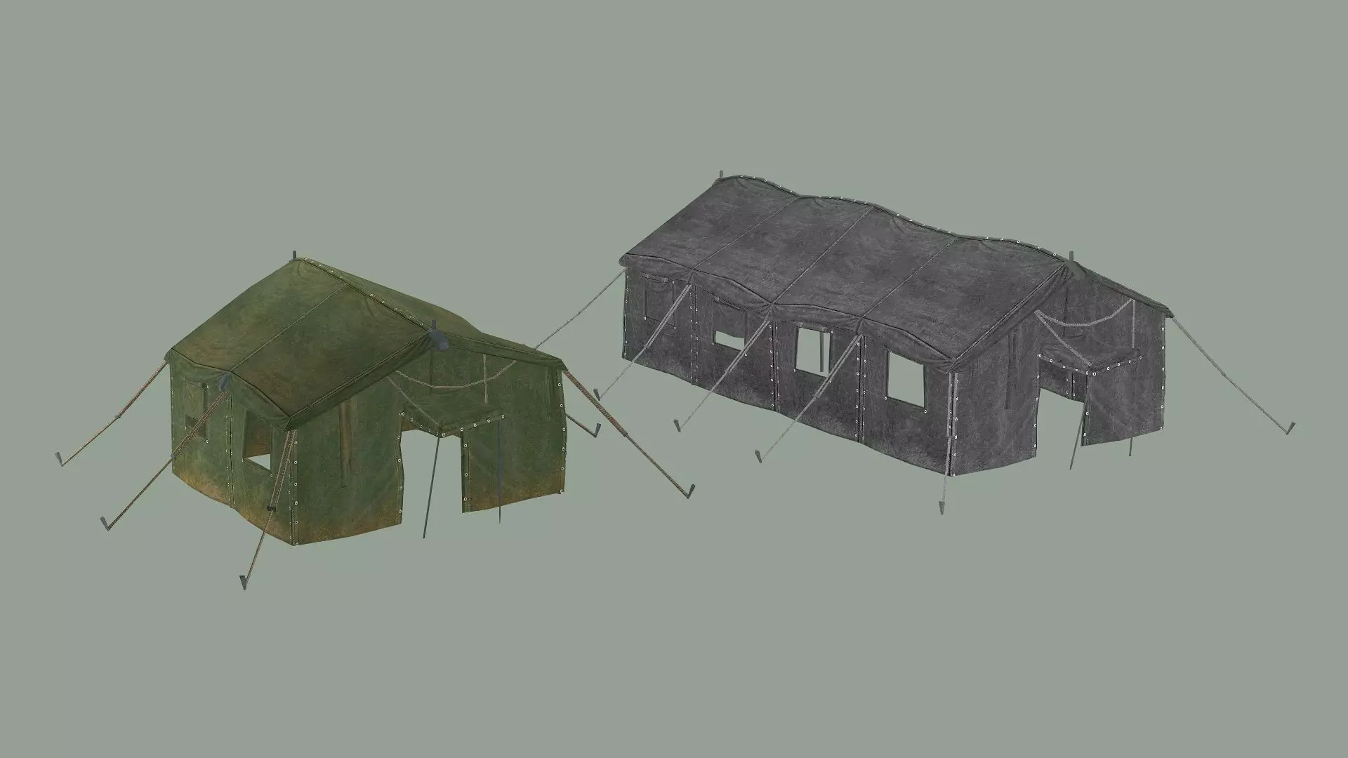 Military Camp Tent Low-Poly 3D Model Low-poly 3D model_0