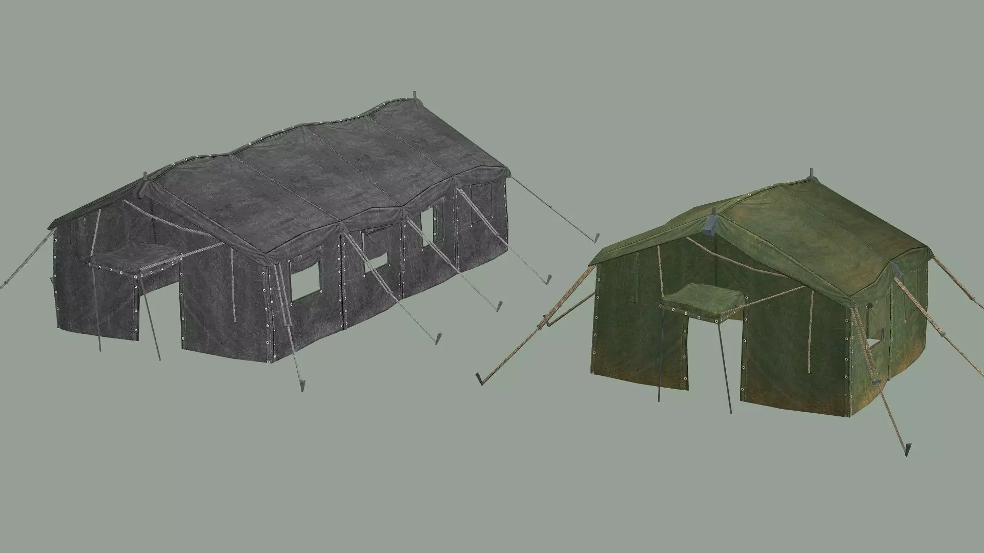 Military Camp Tent Low-Poly 3D Model Low-poly 3D model_1