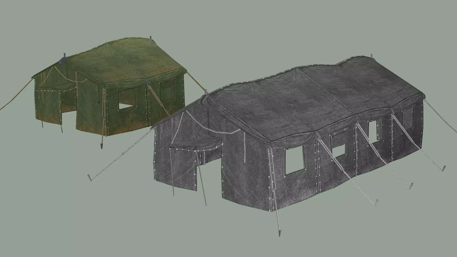 Military Camp Tent Low-Poly 3D Model Low-poly 3D model_2