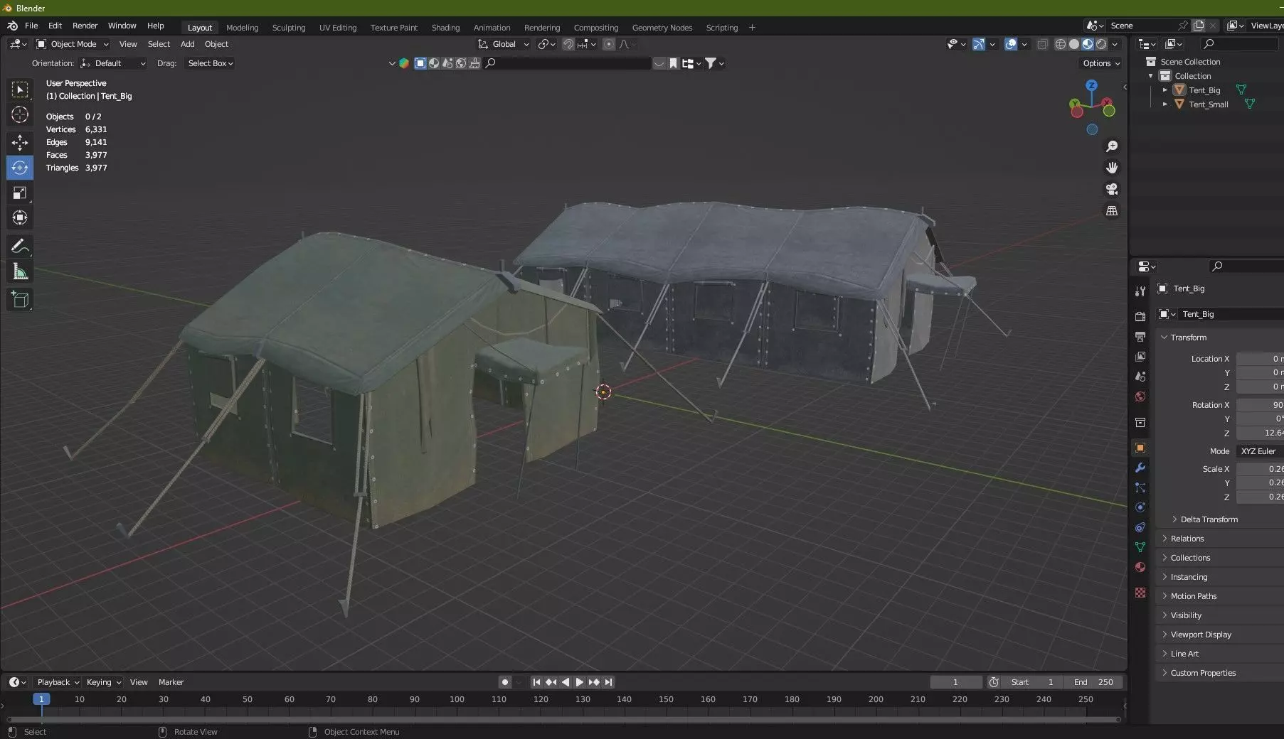 Military Camp Tent Low-Poly 3D Model Low-poly 3D model_14