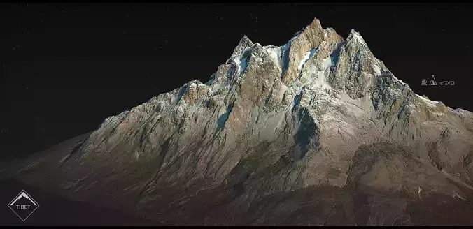 Himalayan mountains Pack - 6 Gameready Meshes