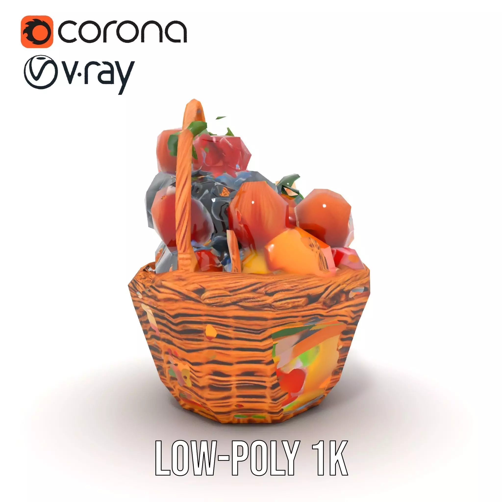 Vibrant Fruit Basket model pack Low-poly 3D model_14