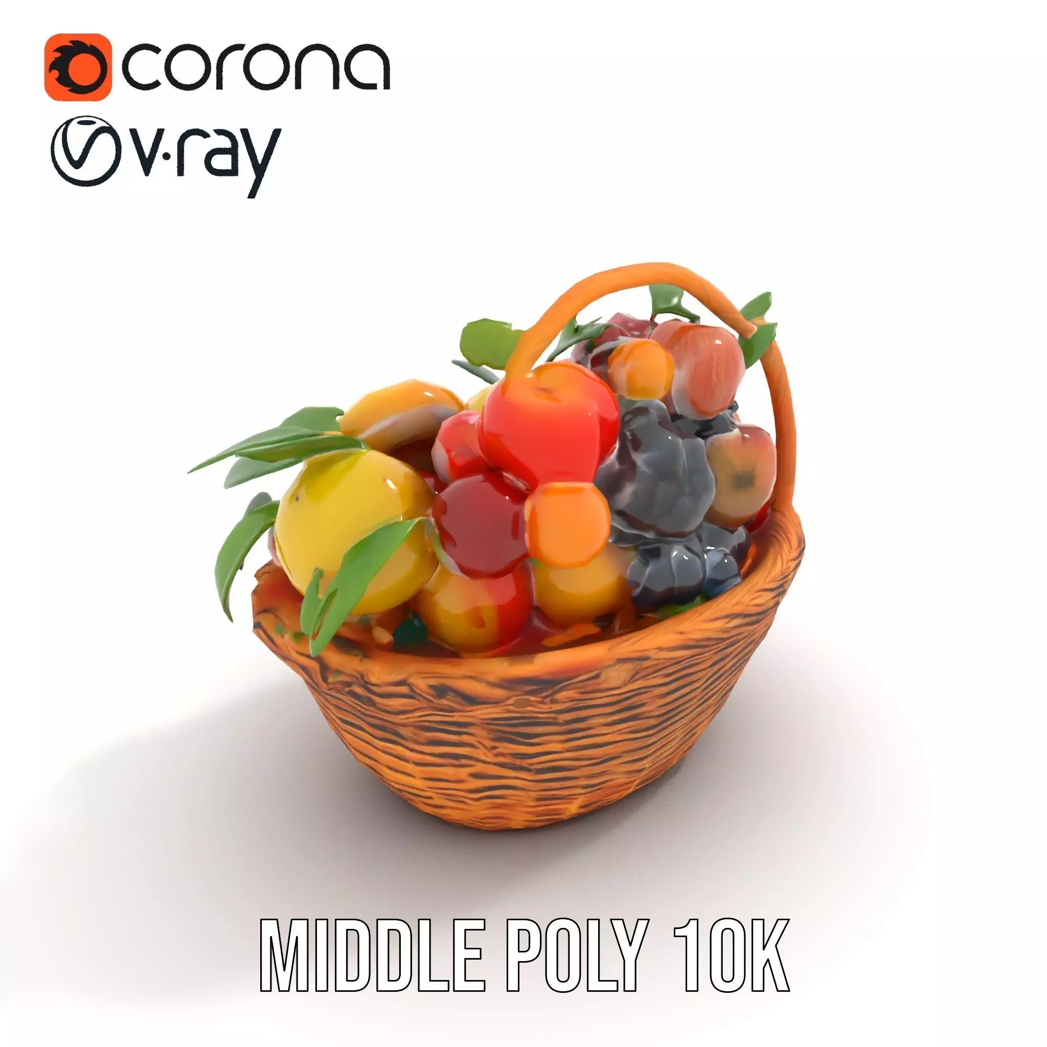 Vibrant Fruit Basket model pack Low-poly 3D model_5