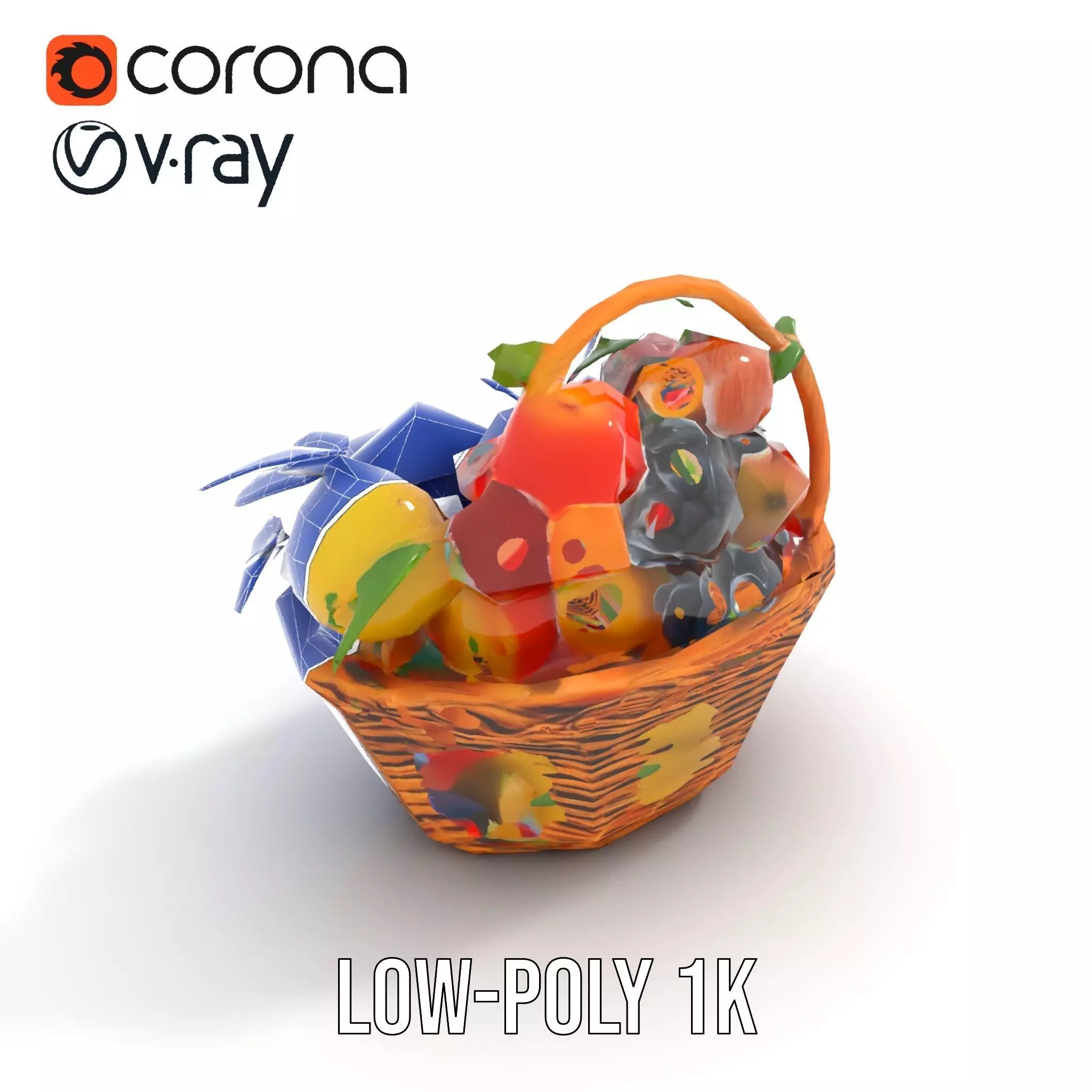 Vibrant Fruit Basket model pack Low-poly 3D model_19