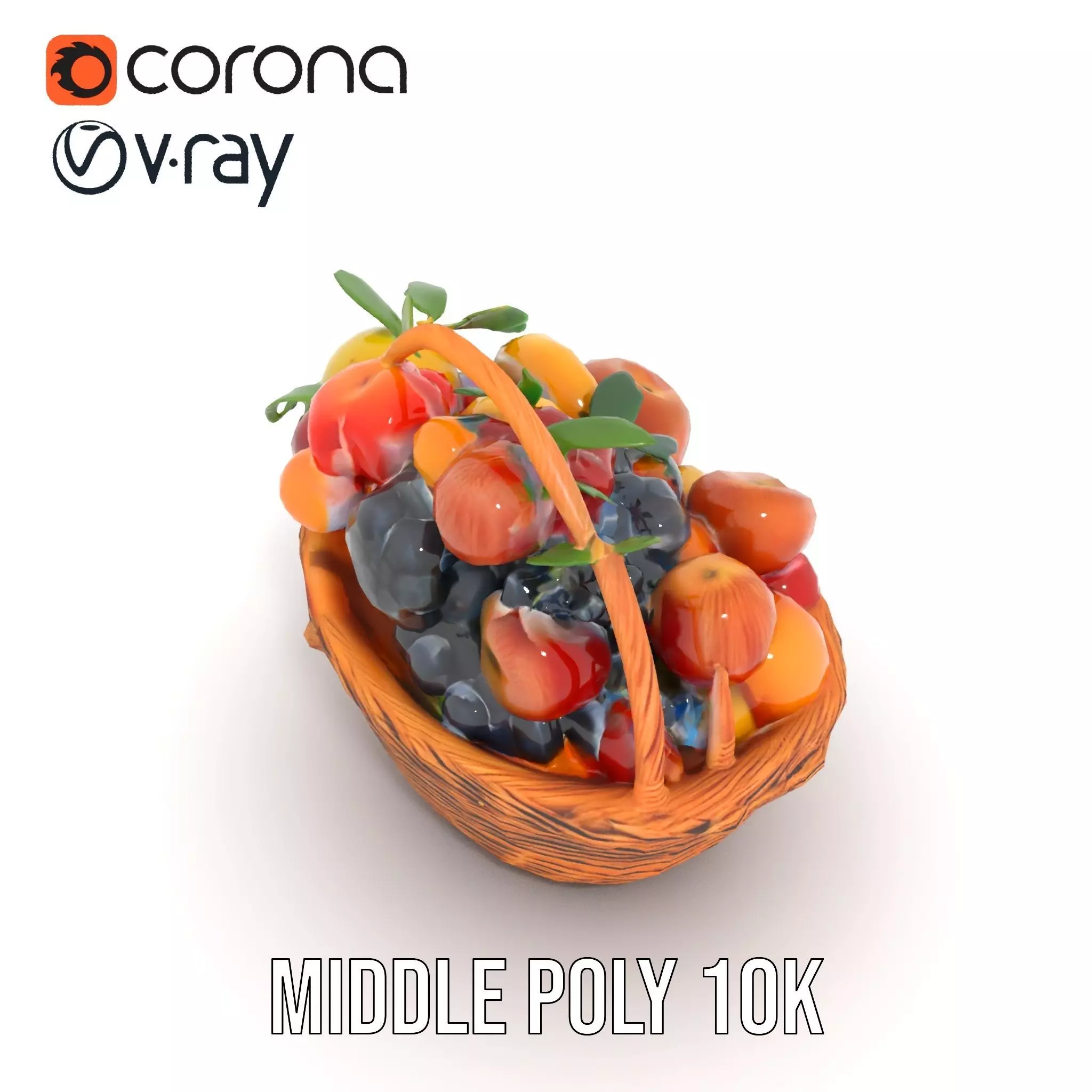 Vibrant Fruit Basket model pack Low-poly 3D model_24