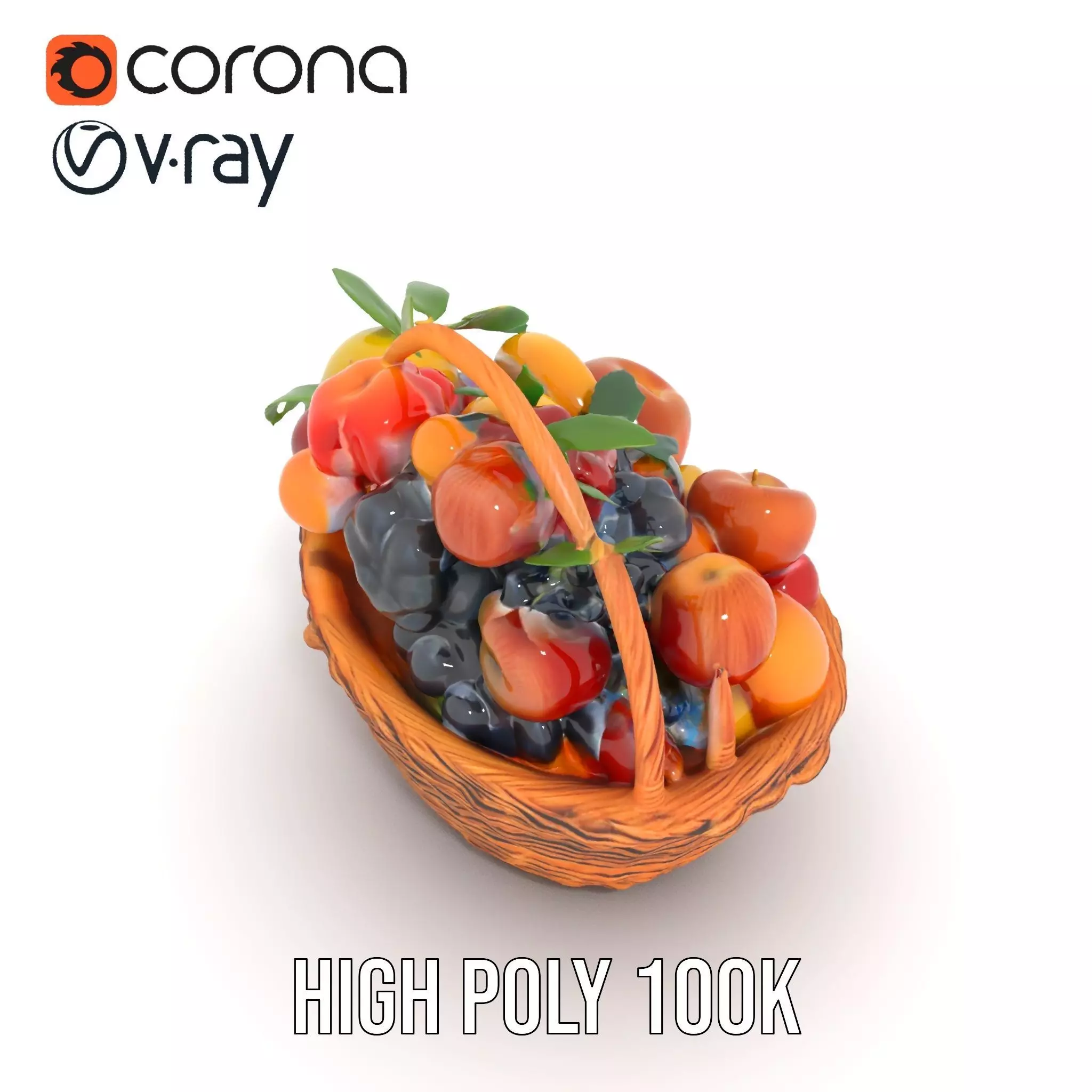 Vibrant Fruit Basket model pack Low-poly 3D model_20