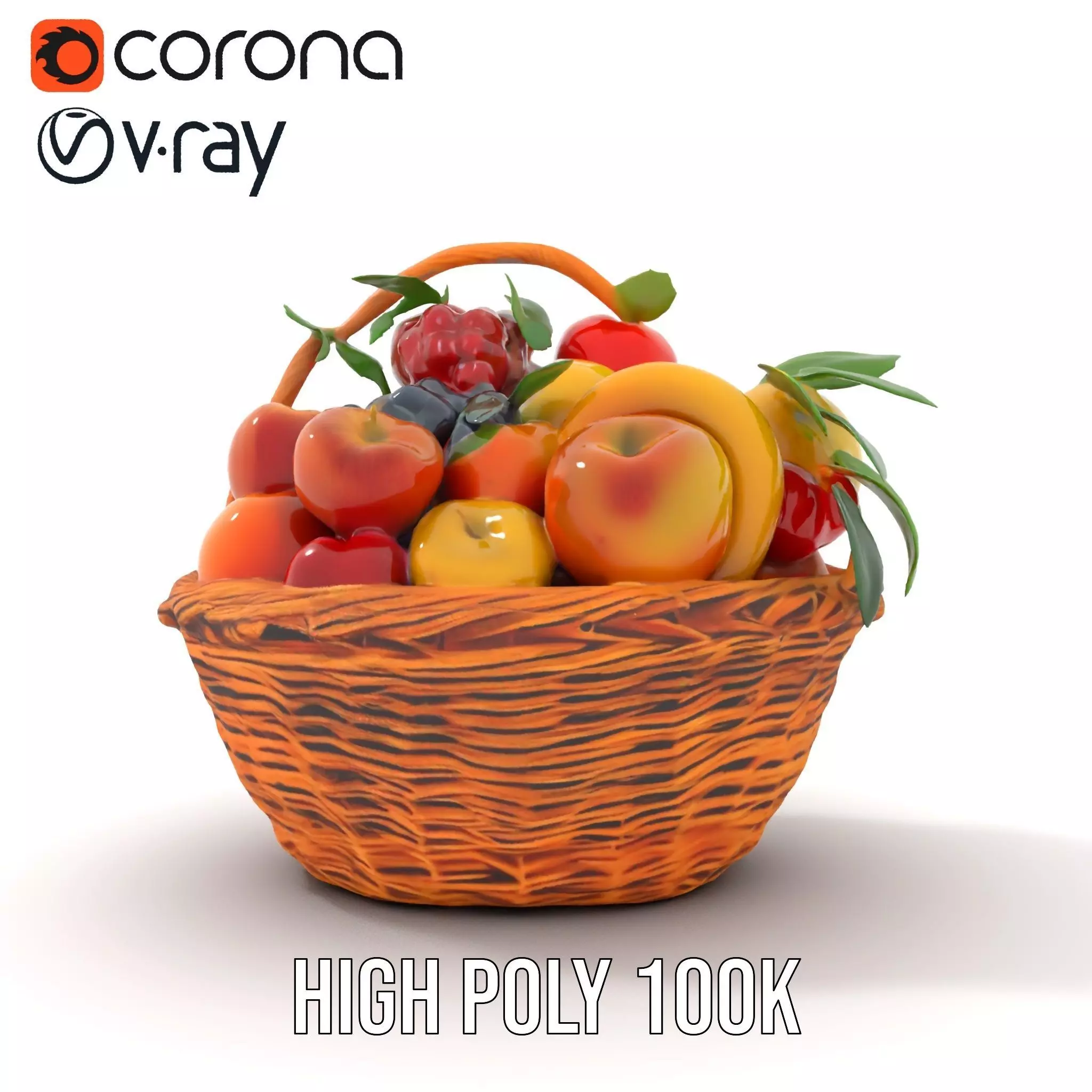 Vibrant Fruit Basket model pack Low-poly 3D model_32